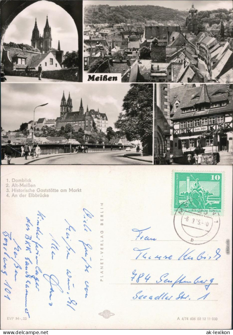 Meißen Domblick, Alt-Meißen, Historische Gedenkstätte Am Markt, Elbbrücke 1974 - Meissen