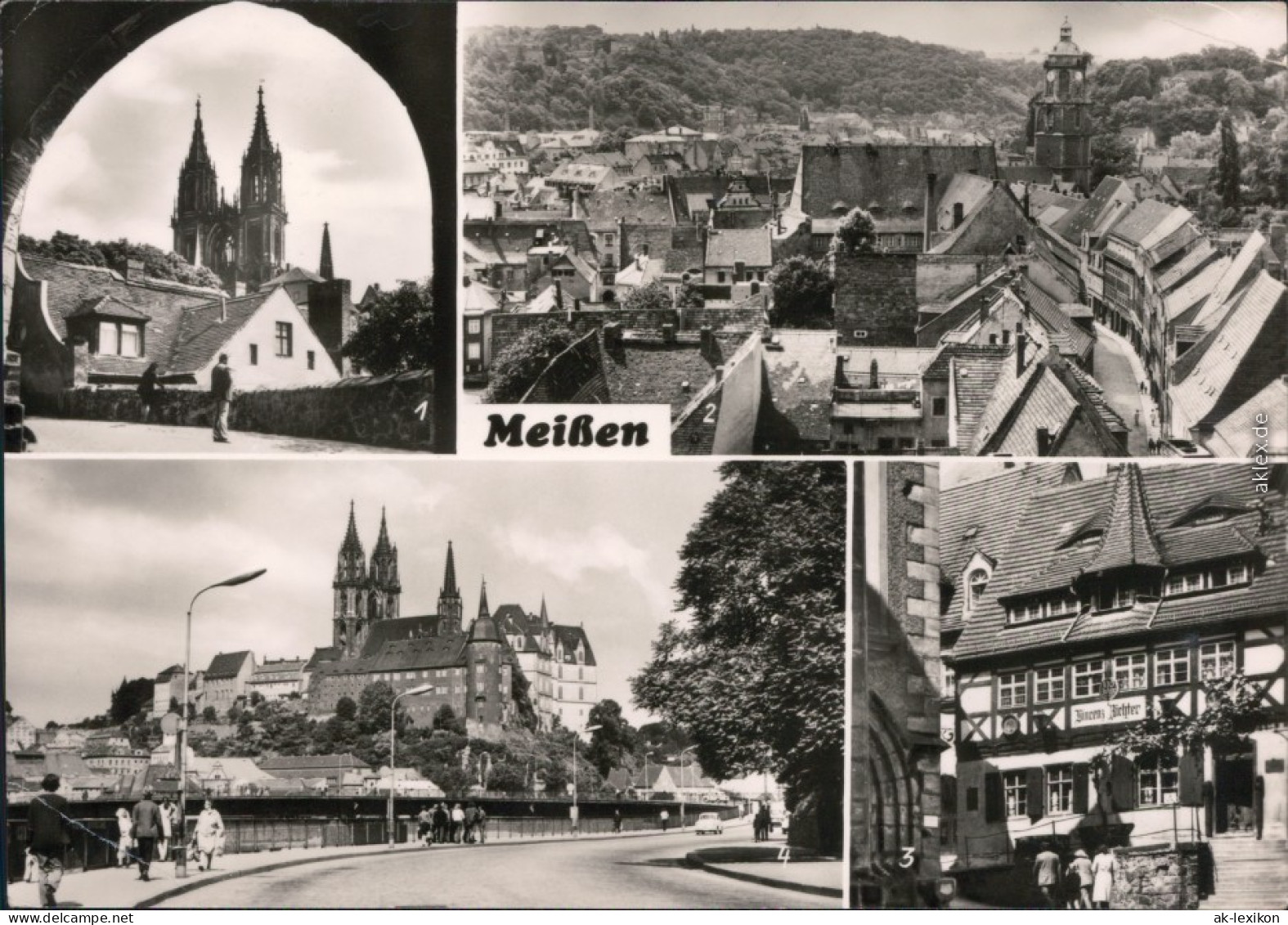 Meißen Domblick, Alt-Meißen, Historische Gedenkstätte Am Markt, Elbbrücke 1974 - Meissen
