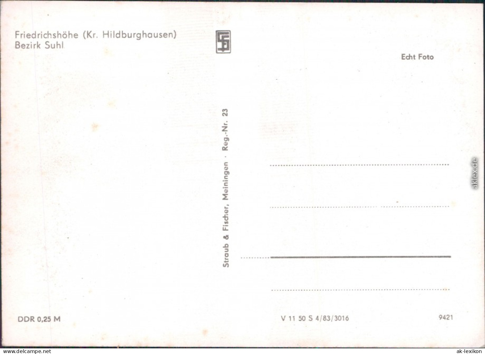 Ansichtskarte Friedrichshöhe Panorama-Ansicht 1983 - Autres & Non Classés