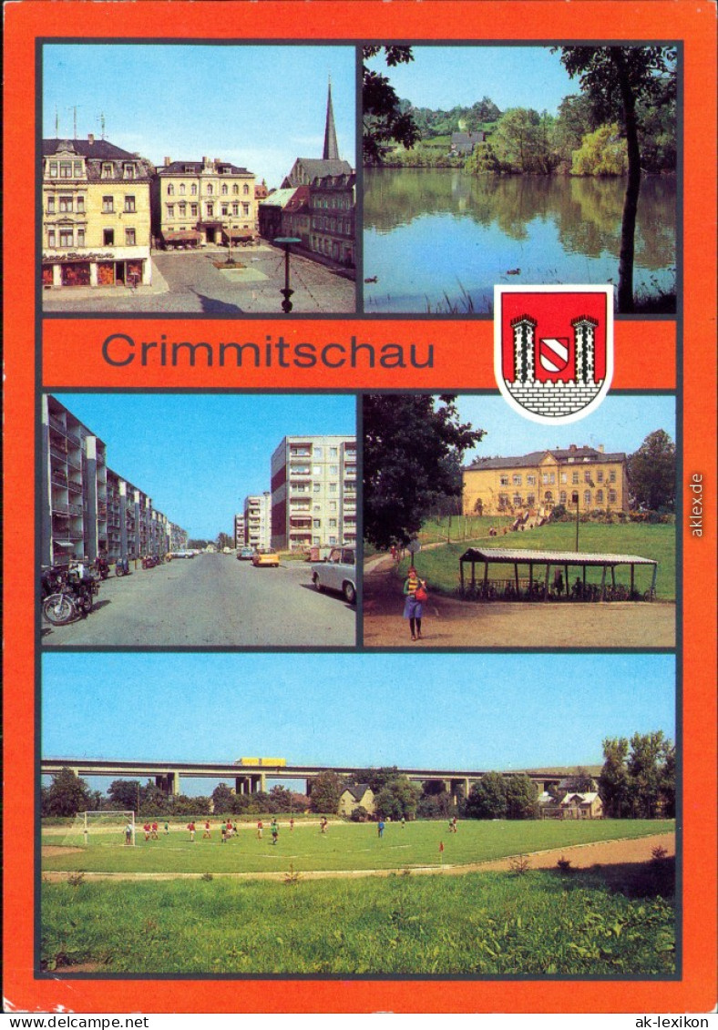 Crimmitschau Markt, Schloßteich, Neubauten - Straße Der  Sportplatz 1984 - Crimmitschau