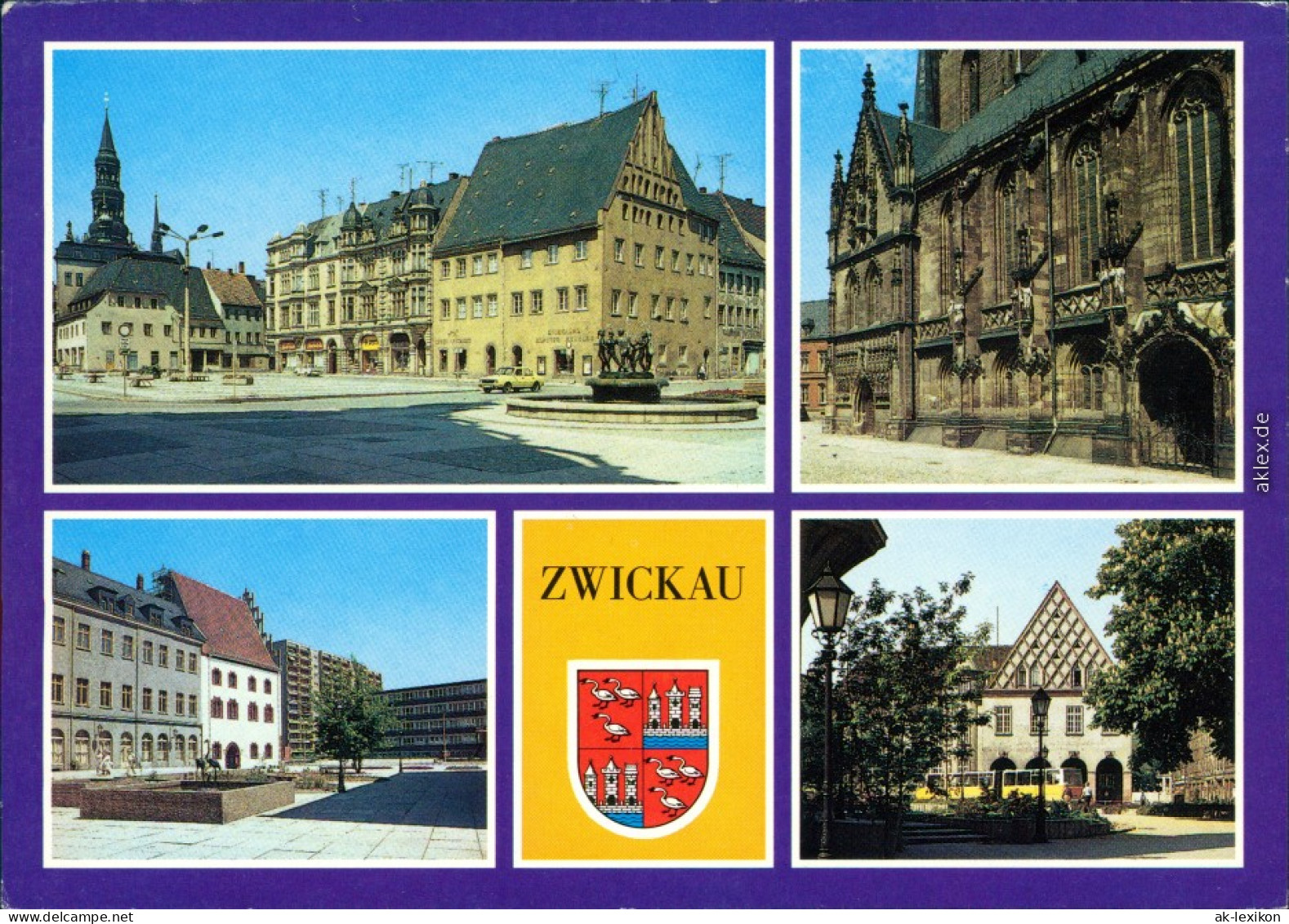 Zwickau Hauptmarkt, Seitenschiff   Neuberinplatz, Am Dr.-Friedrichs-Ring 1989 - Zwickau