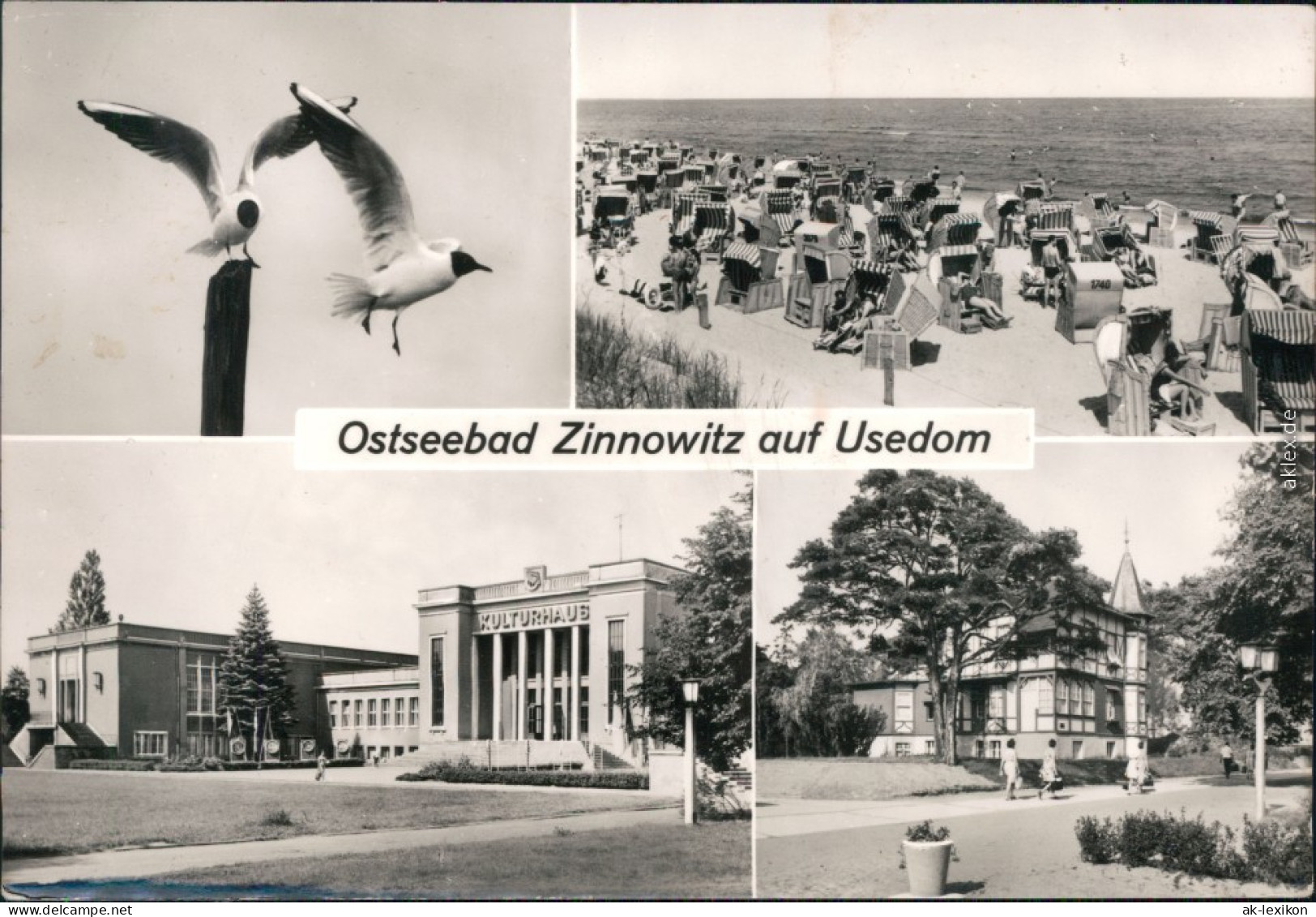 Zinnowitz Möwen, Strand Strandkörben, Kulturhaus IG Wismut, Bergmannsheim 1977 - Zinnowitz
