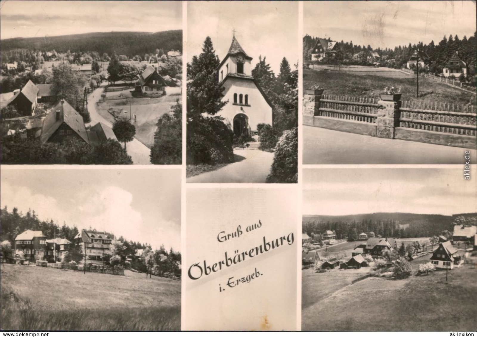 Ansichtskarte Oberbärenburg-Altenberg (Erzgebirge) Überblick, Kapelle 1969 - Altenberg