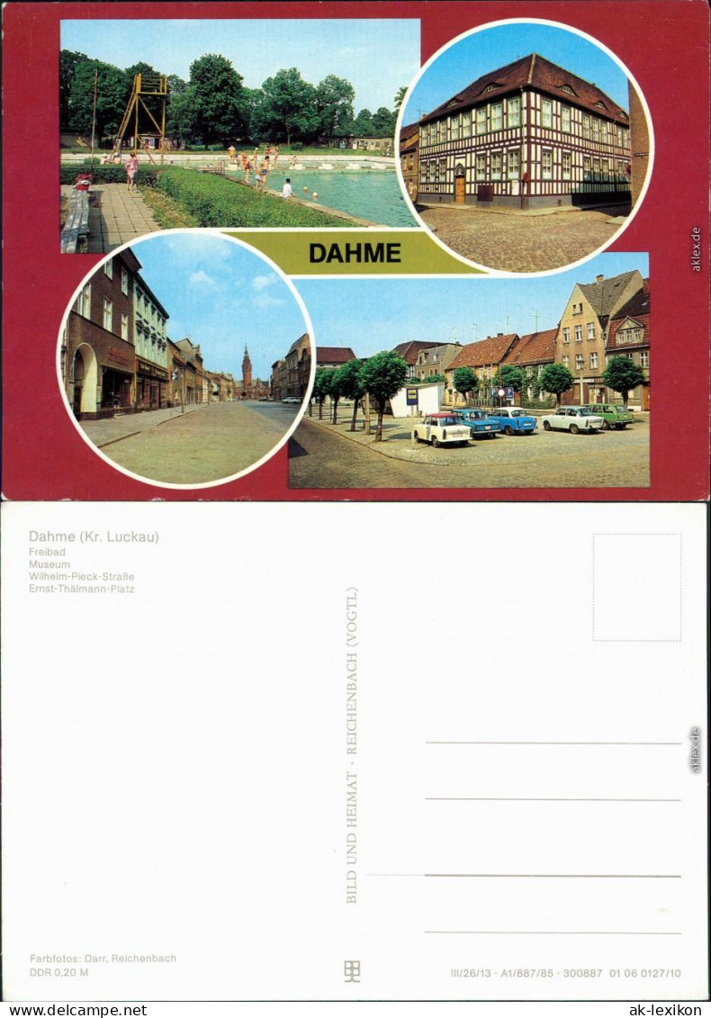 Dahme (Mark) Freibad, Museum, Wilhelm-Pieck-Straße, Ernst-Thälmann-Straße 1982 - Dahme