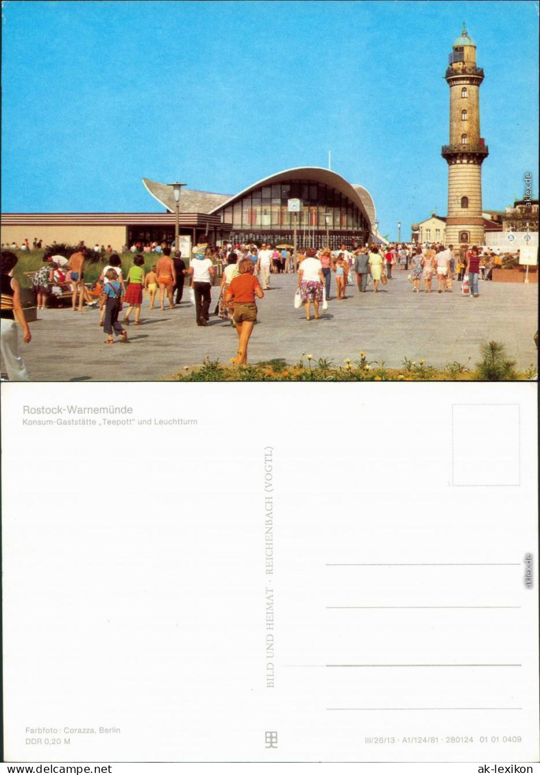 Ansichtskarte Warnemünde-Rostock Gaststätte Teepott Und Leuchtturm 1982 - Rostock
