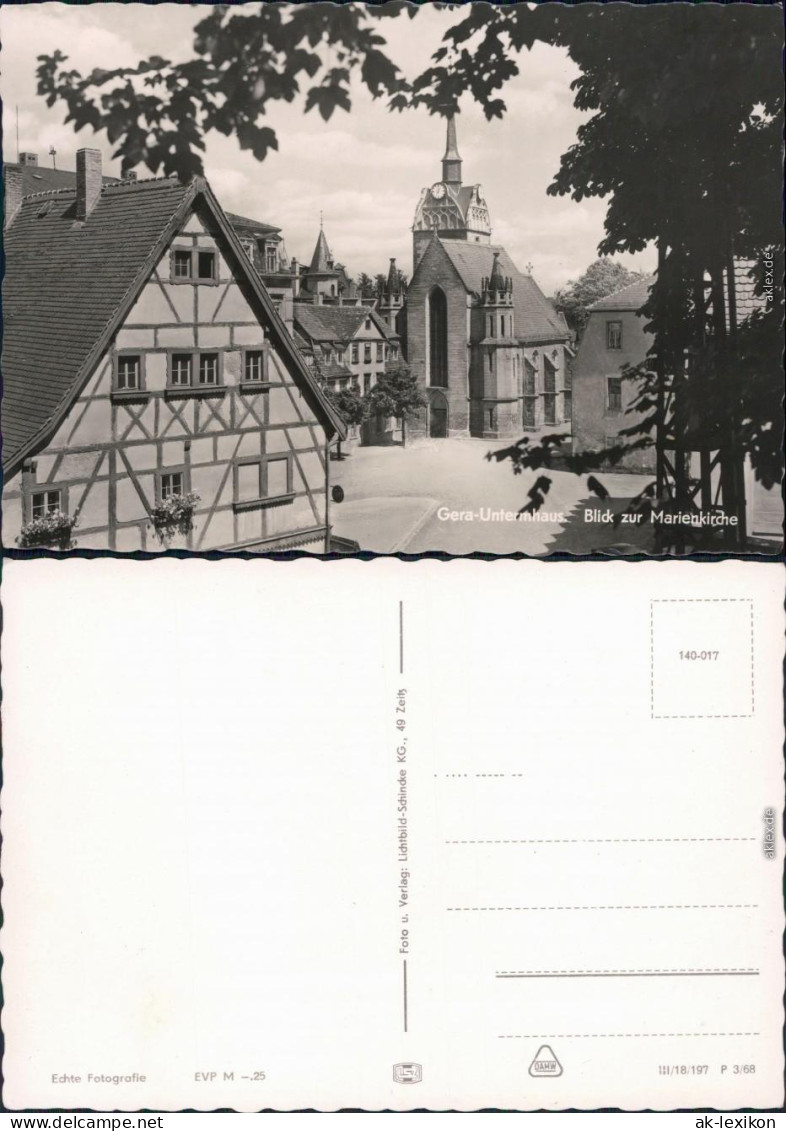Ansichtskarte Untermhaus-Gera Marienkirche 1968 - Gera