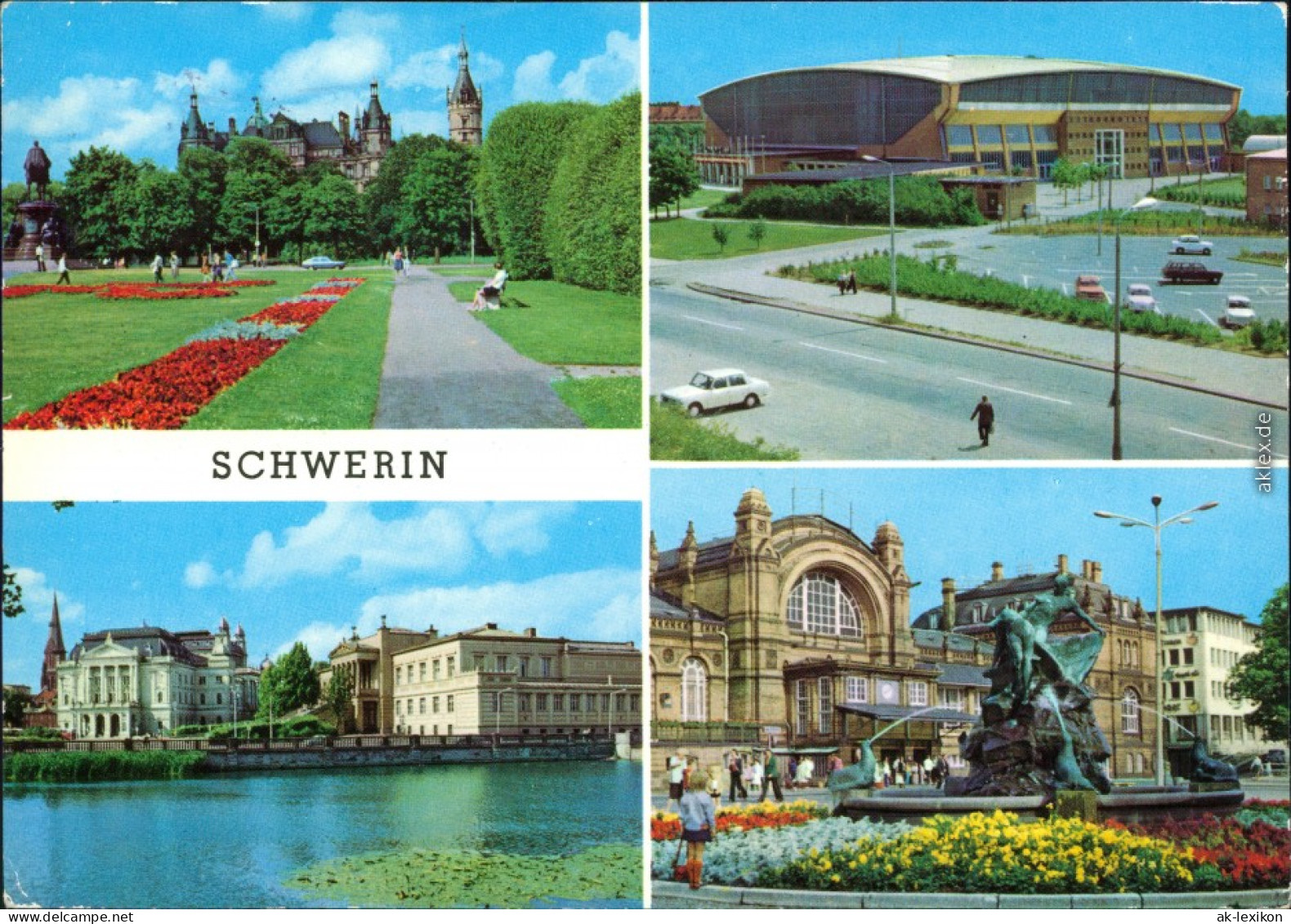 Schwerin Schweriner Schloss, Sport- Und Kongresshalle,   Bahnhof 1977 - Schwerin