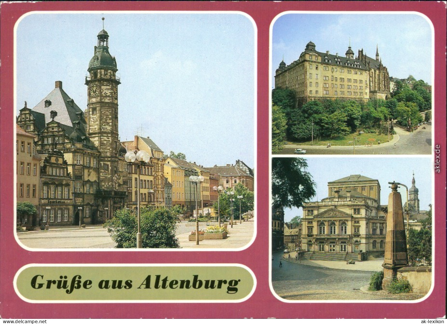 Ansichtskarte Altenburg Rathaus, Schloß, Theater 1986 - Altenburg