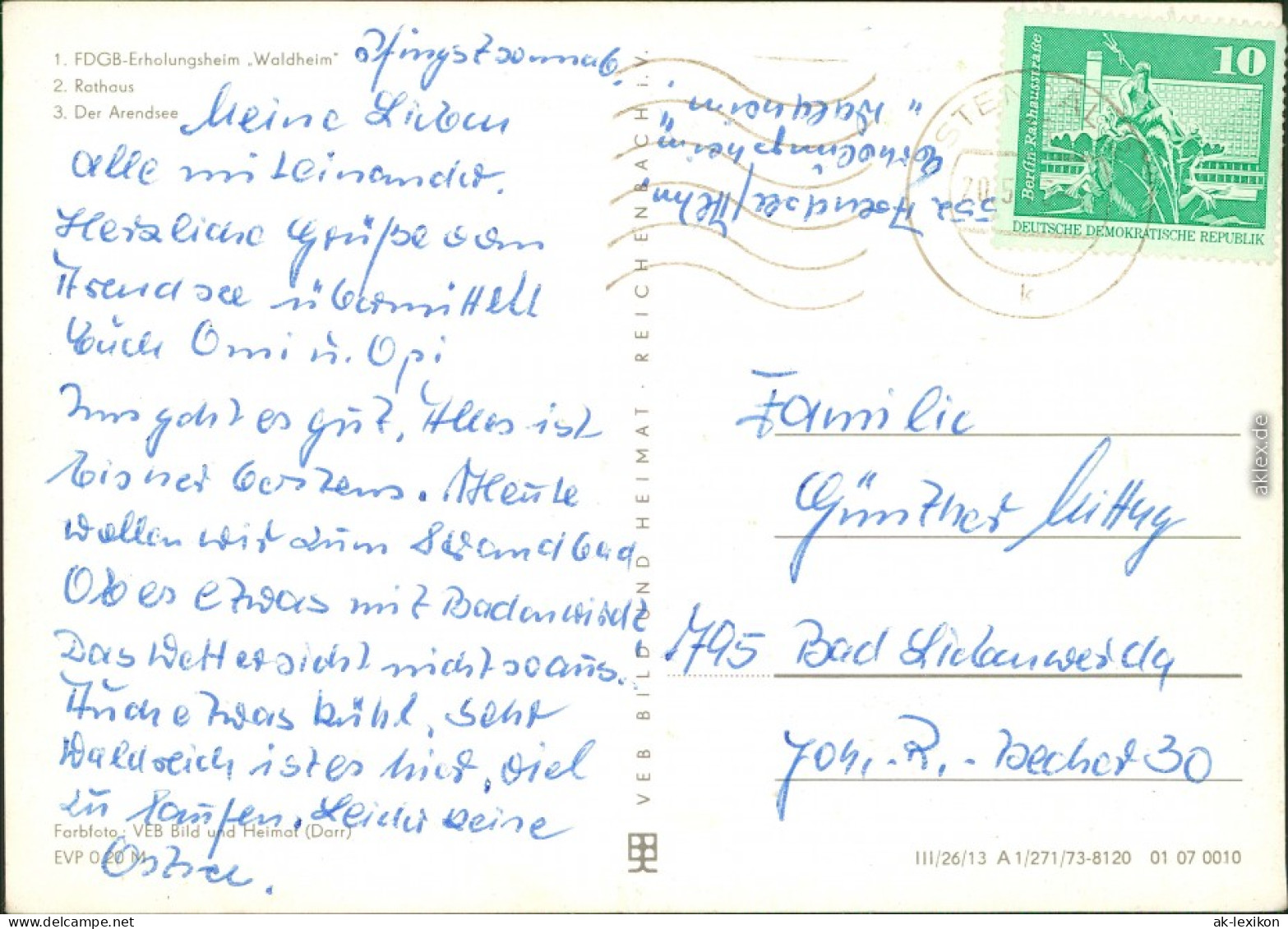 Arendsee (Uckermark)-Nordwestuckermark FDGB-Erholungsheim  1973 - Andere & Zonder Classificatie