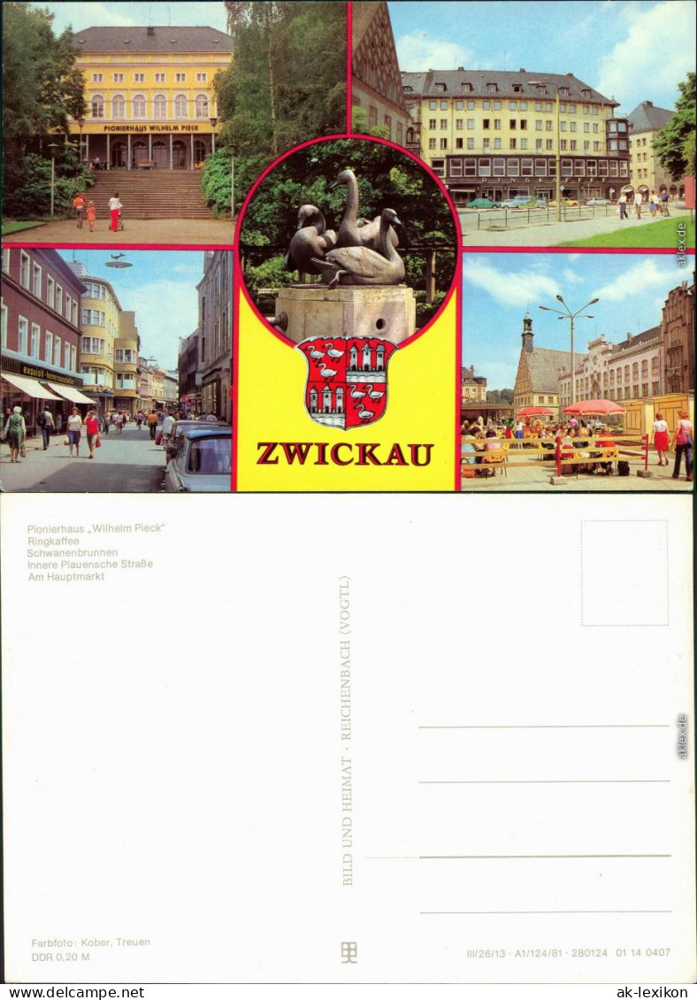 Zwickau Pionierhaus Wilhelm Pieck, Ringkaffee,   Innere Plausche Straße 1981 - Zwickau