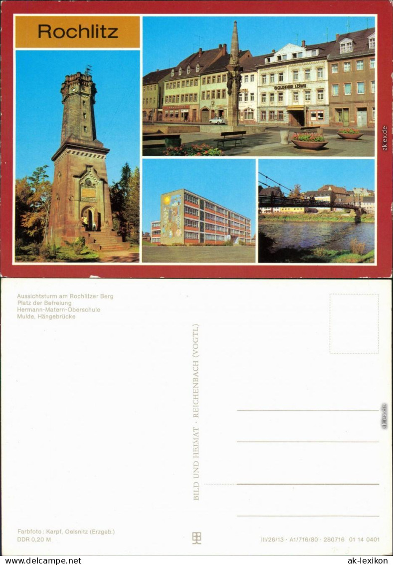 Rochlitz Aussichtsturm Am Rochlitzer Berg, Platz Der Befreiung Oberschule 1980 - Rochlitz