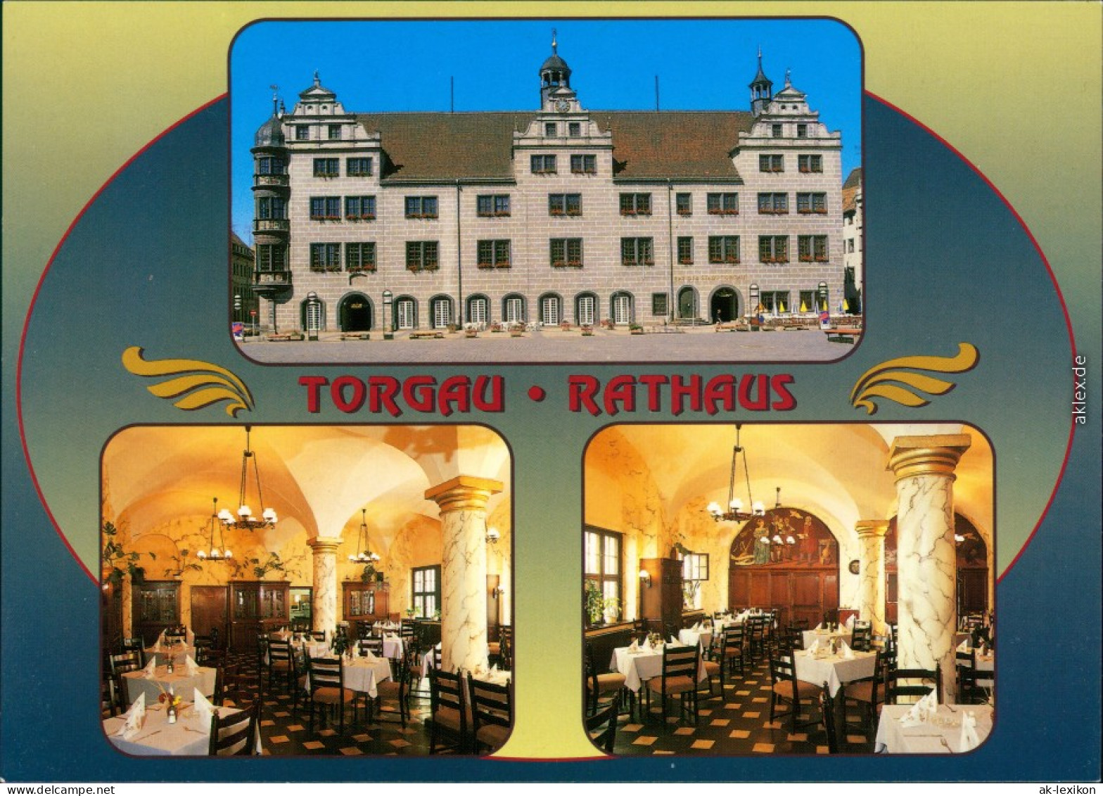 Ansichtskarte Torgau Rathaus (Renaissance) Mit Innenansicht 1995 - Torgau
