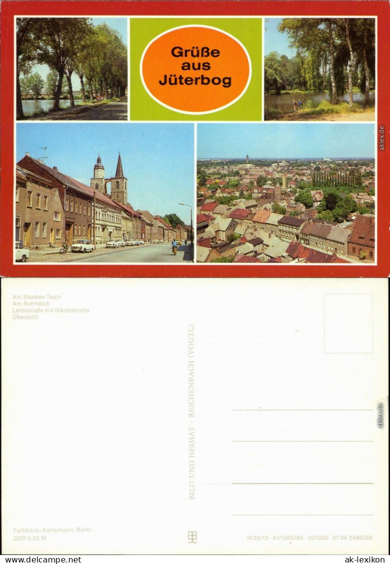 Jüterbog Am Blanken Teich, Am Rohrteich, Leninstraße Mit Nikolaikirche 1986 - Jueterbog