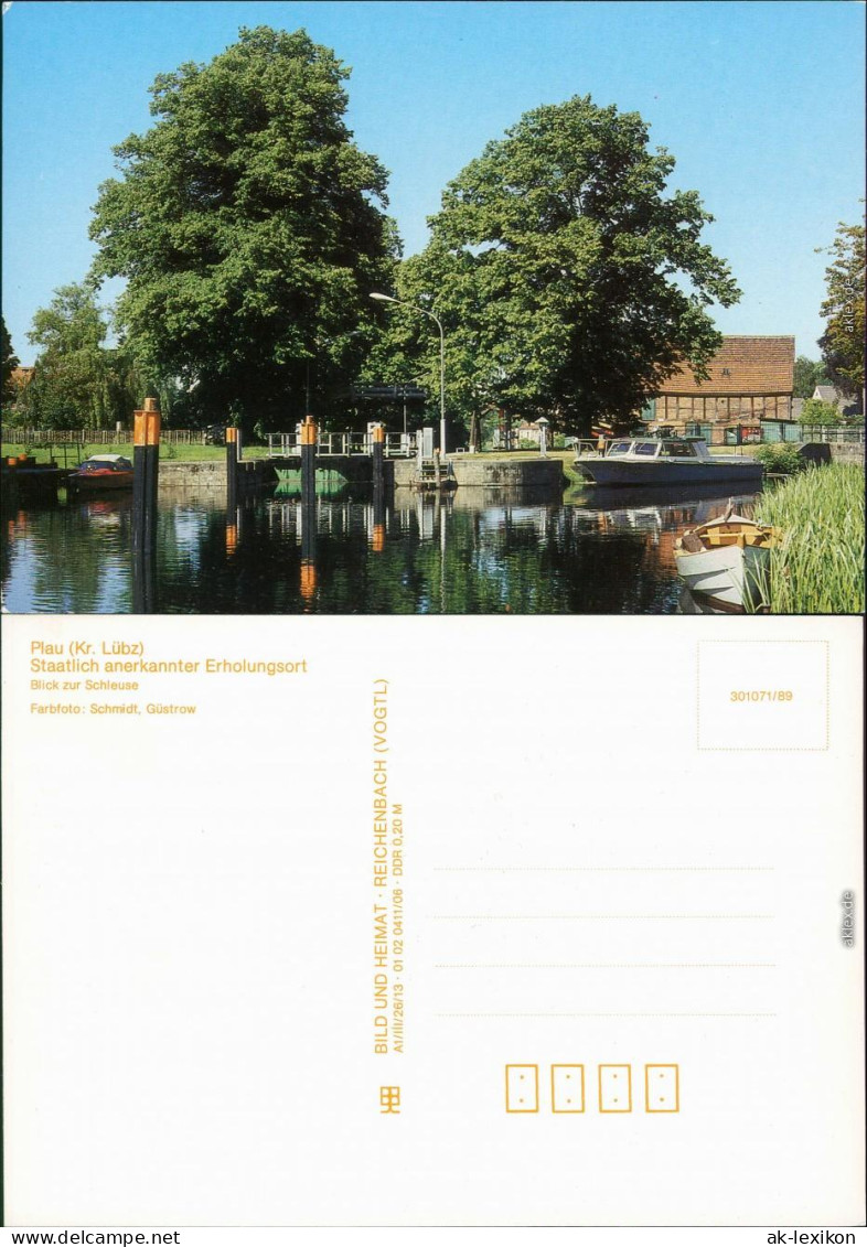 Ansichtskarte Plau (am See) Schleuse Mit Boot 1989 - Plau