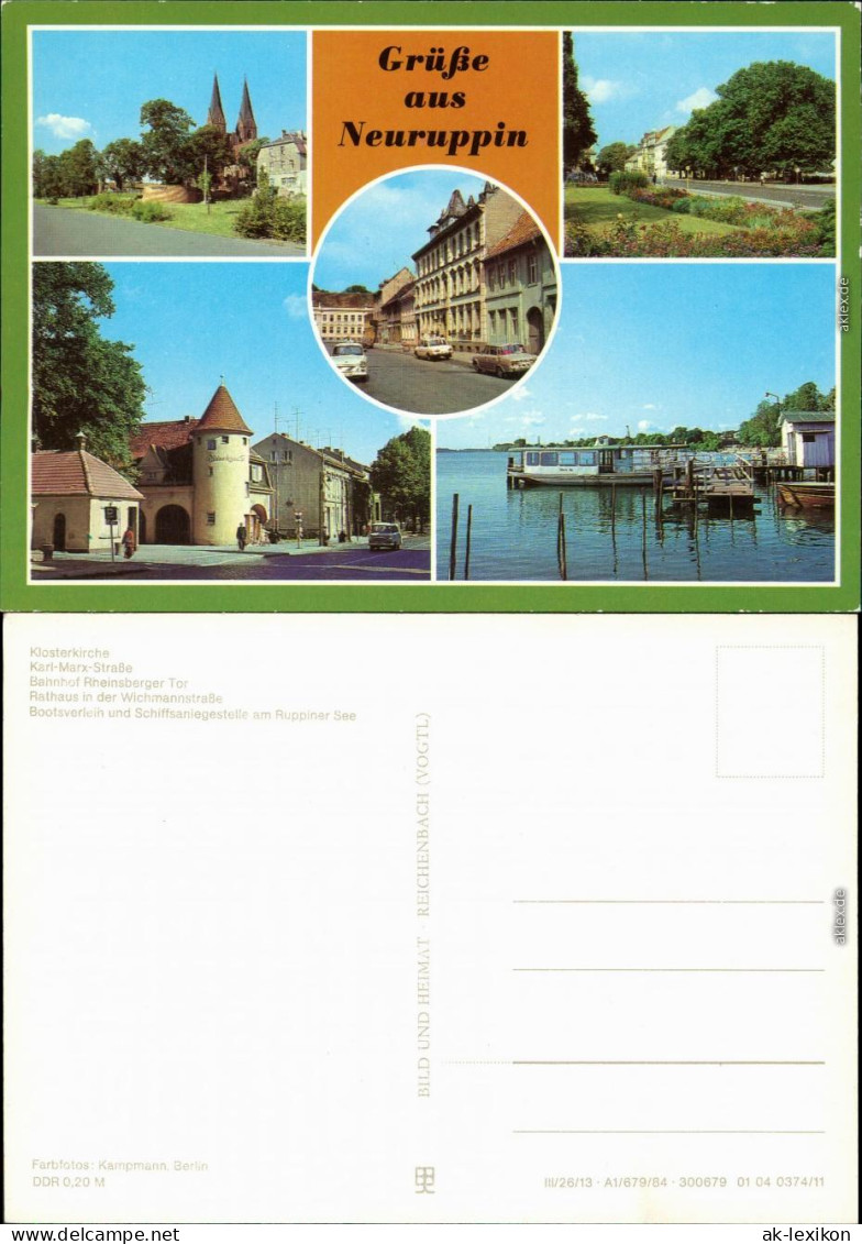 Neuruppin Klosterkirche, Karl-Marx-Straße, Bahnhof Rheinsberger Tor  1984 - Neuruppin