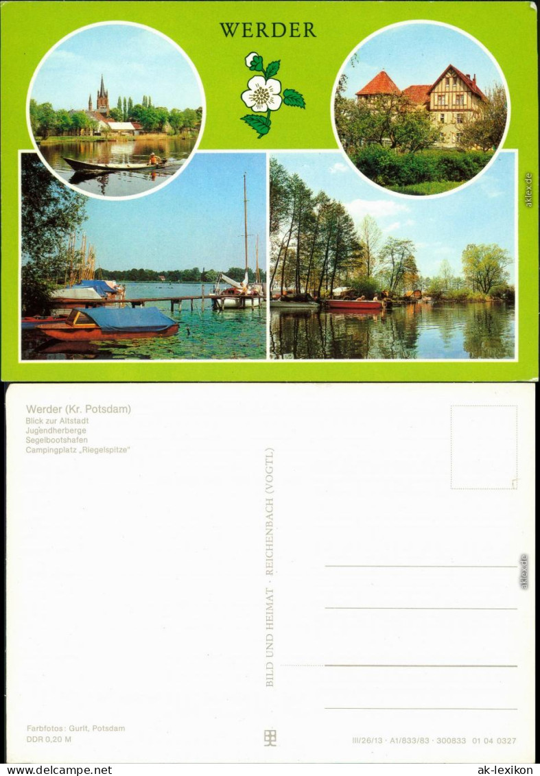 Werder (Havel) Altstadt, Jugendherberge, Segelbootshafen, Campingplatz  1983 - Werder