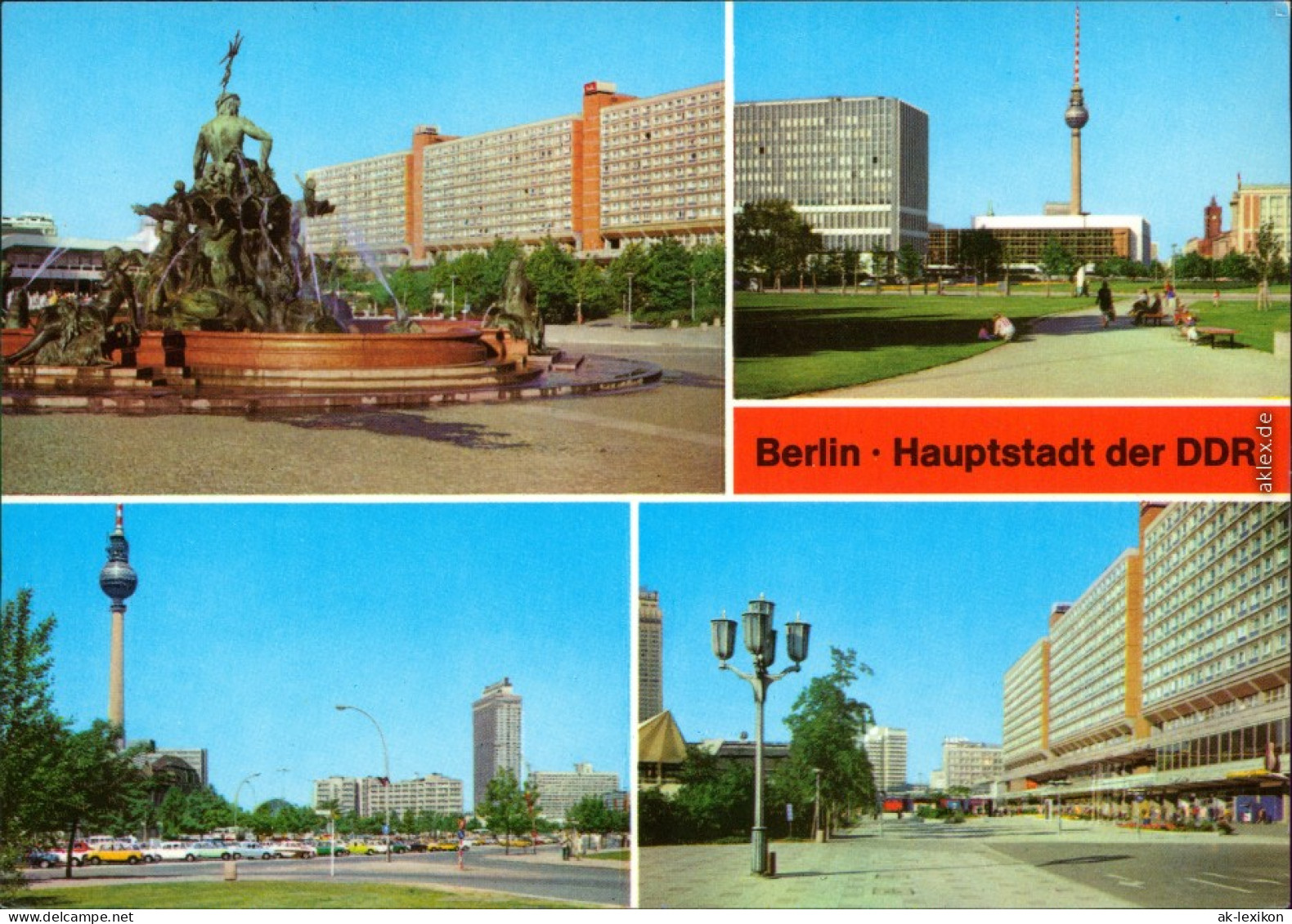 Berlin Neptunbrunnen Magistrale Alexanderstraße, Magistrale Ansichtskarte 1981 - Sonstige & Ohne Zuordnung