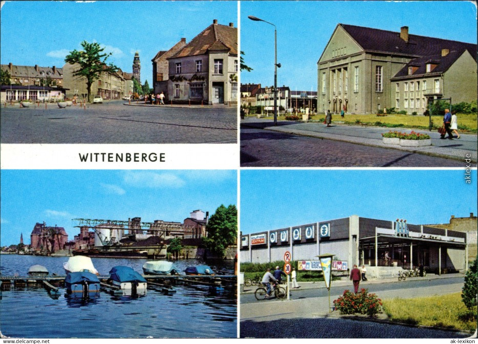 Ansichtskarte Wittenberge Am Stern, Kulturhaus, Hafen, HO-Kaufhalle 1979 - Wittenberge