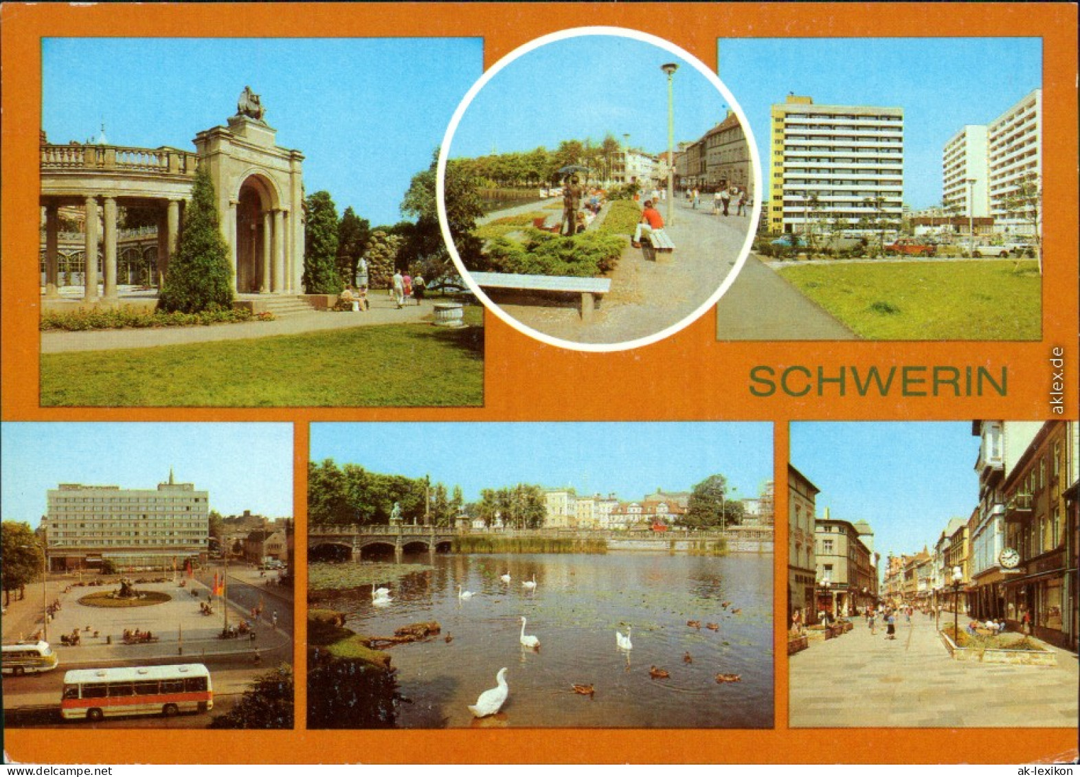 Schwerin Schloß  Innenhof, Pfaffenteich Hotel Stadt  Hermann-Matern-Straße 1982 - Schwerin