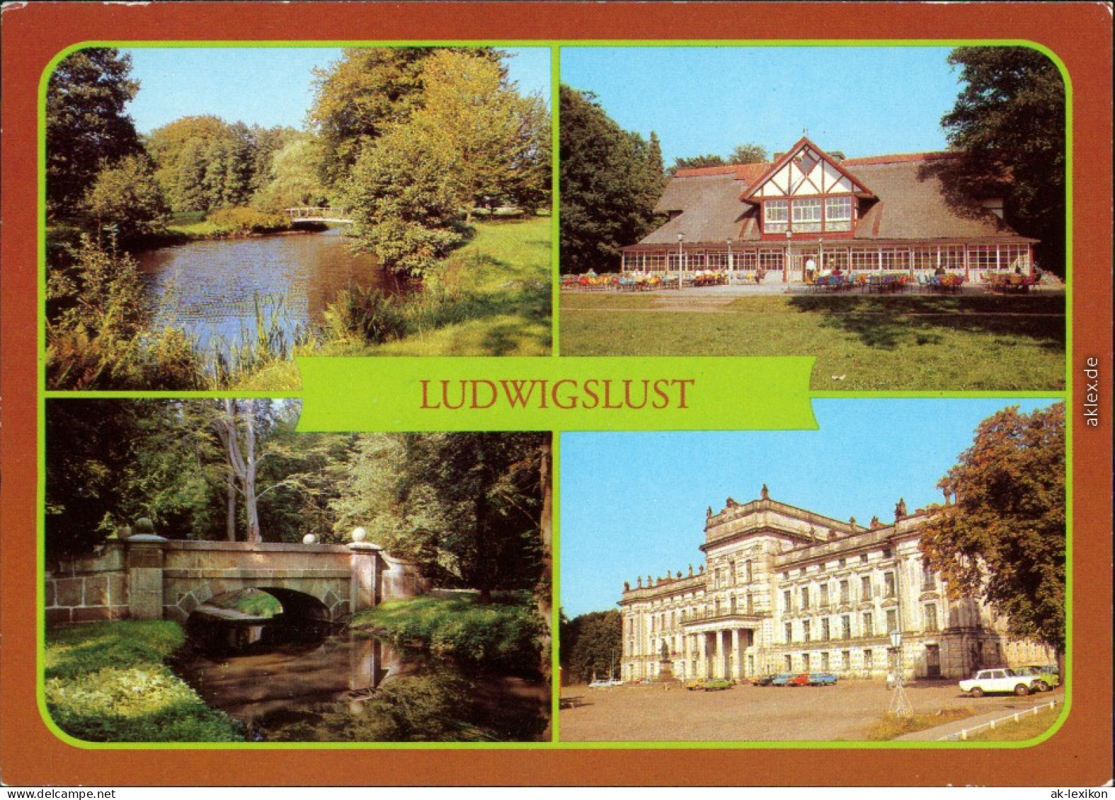 Ludwigslust Schloßpark, HO-Gaststätte Schweizer Haus, Steinerne Brücke 1983 - Ludwigslust