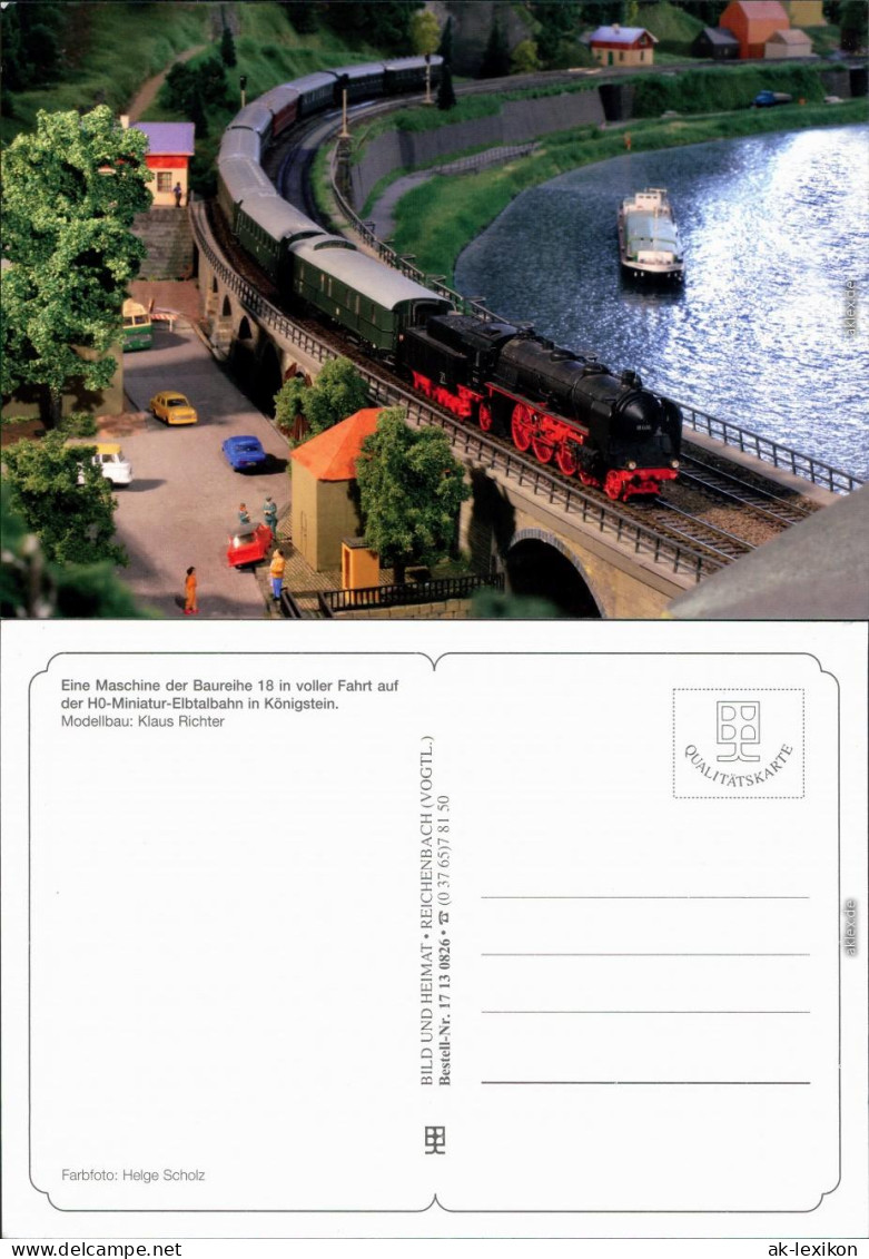Ansichtskarte  HO- Miniatureisenbahn-Elbtal In Königstein 1999 - Trains