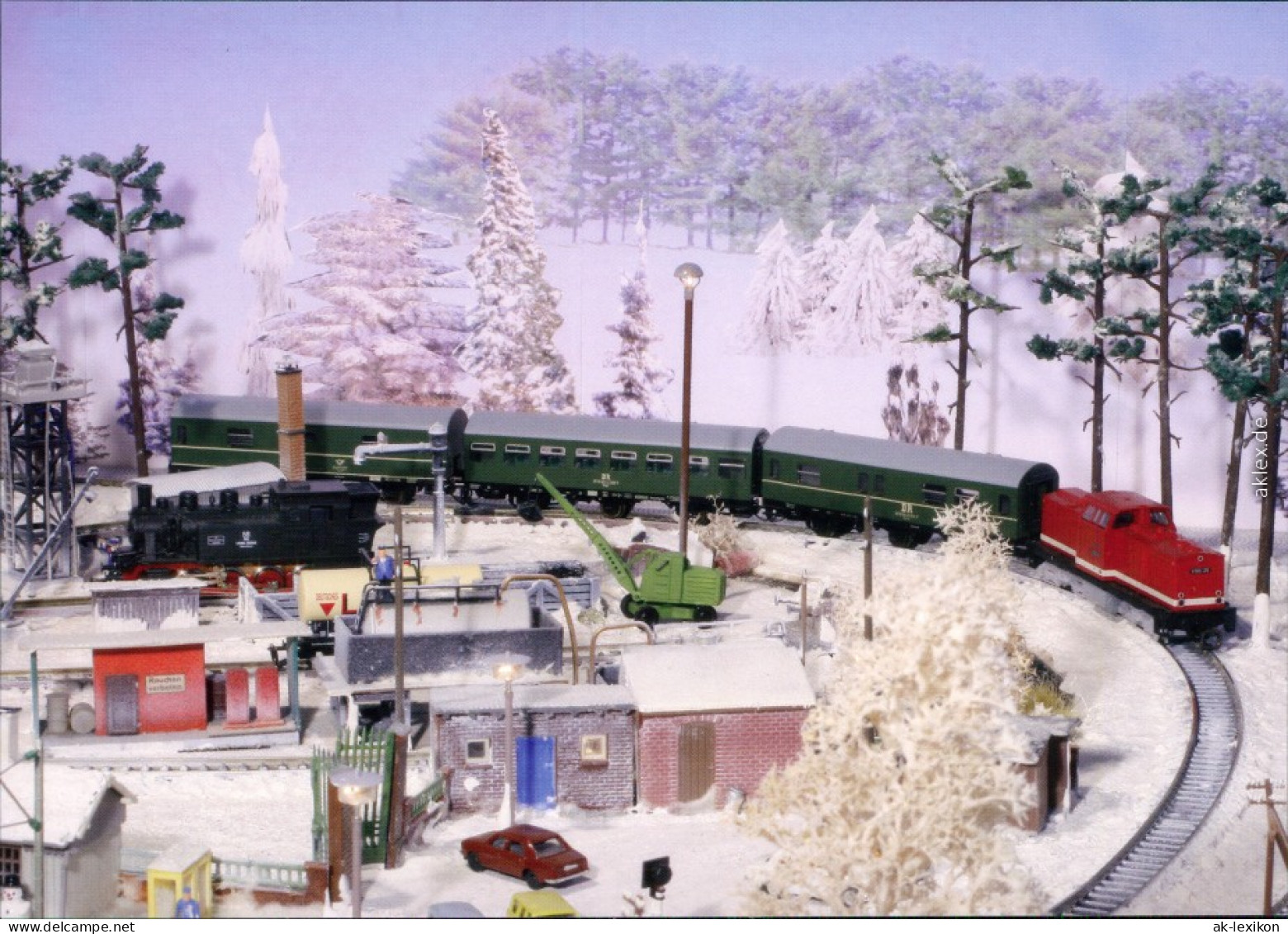 Ansichtskarte  Modelleisenbahn - Winterlandschaft 1999 - Treinen