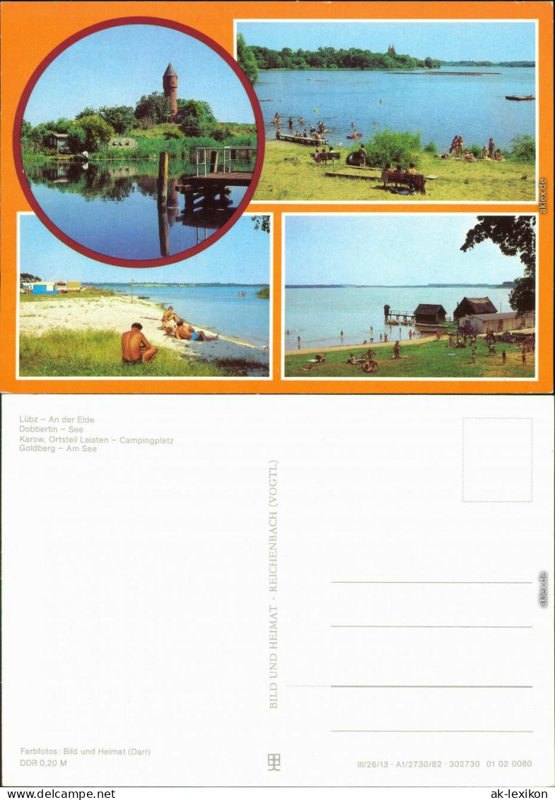 Leisten-Plau (am See) Lübz Karow - Ortsteil - Campingplatz, Goldberg 1982 - Plau