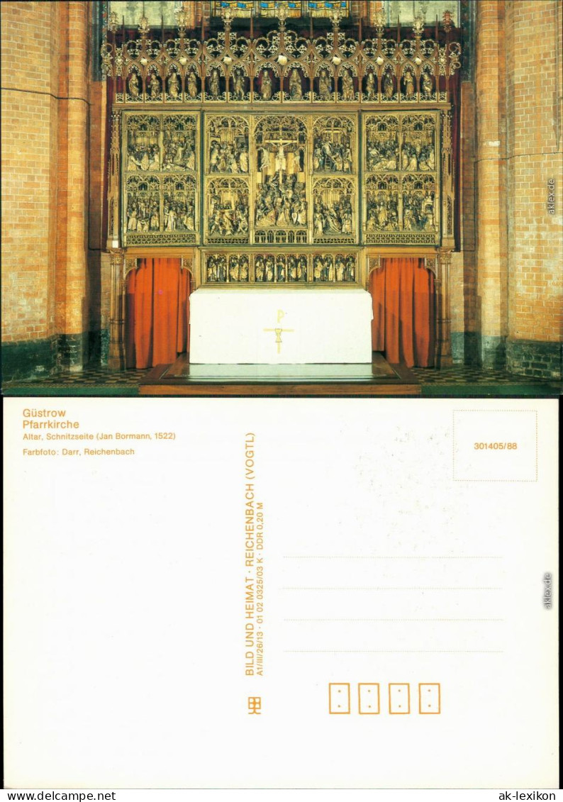 Güstrow Pfarrkirche - Altar - Schnitzseite (Jan Bormann, 1522) 1988 - Guestrow