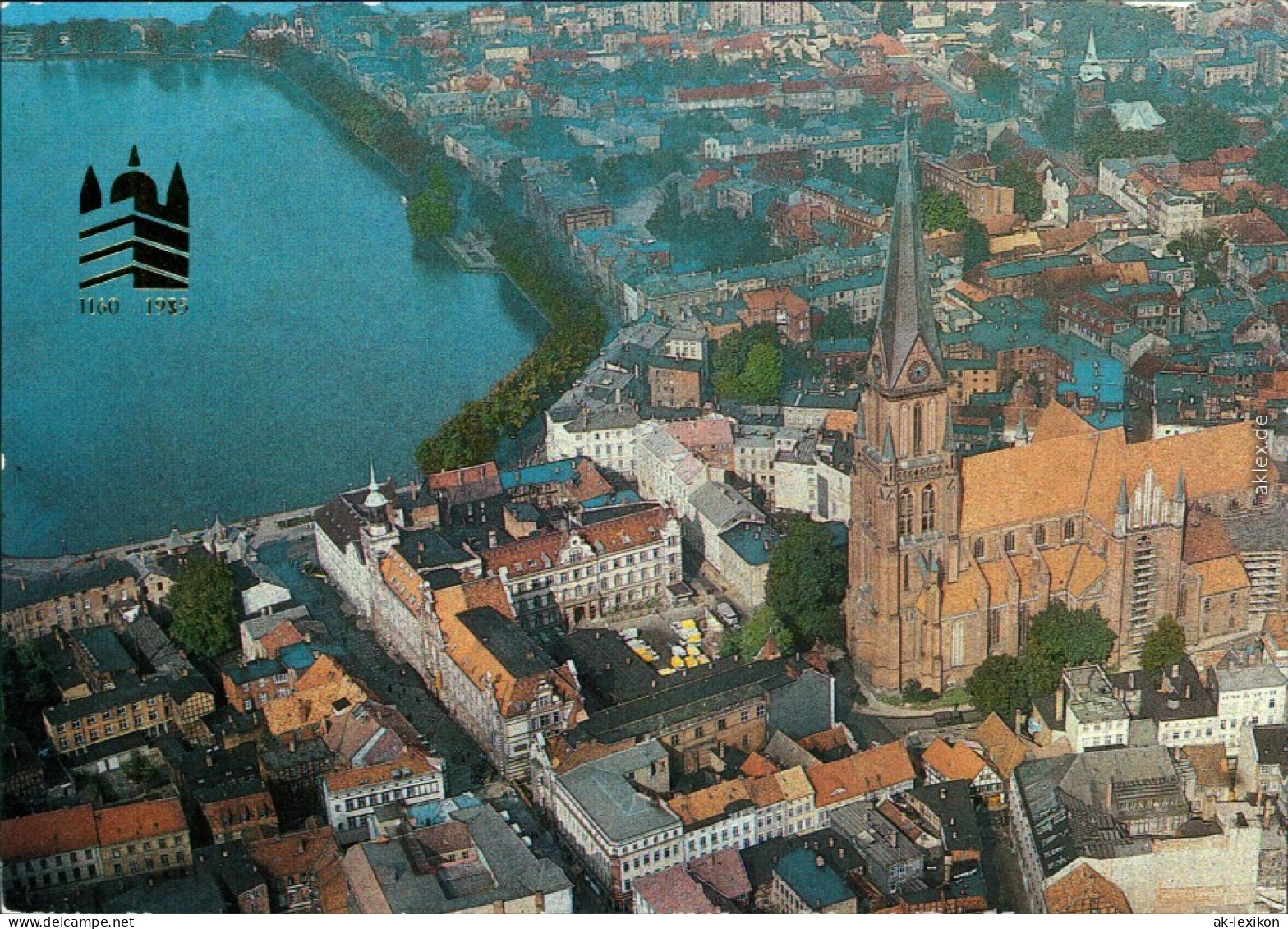 Ansichtskarte Schwerin Luftbild Vom Ort Und Der Kirche 1985 - Schwerin