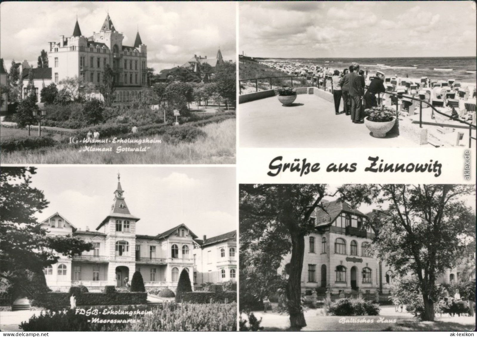 Zinnowitz Strand, FDGB-Ferienheim Meereswarte, IG-Wismut-Erholungsheim 1974 - Zinnowitz