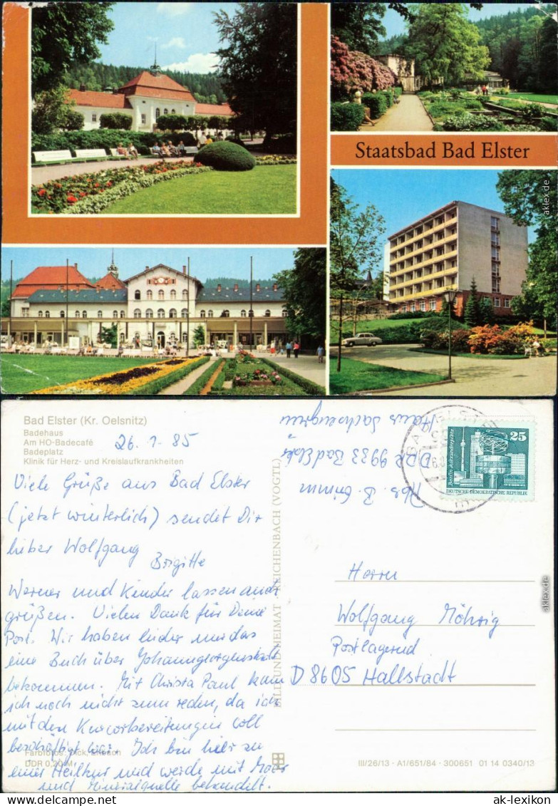 Bad Elster Badehaus  HO-Badecafé, Badeplatz, Klinik F Kreislaufkrankheiten 1984 - Bad Elster