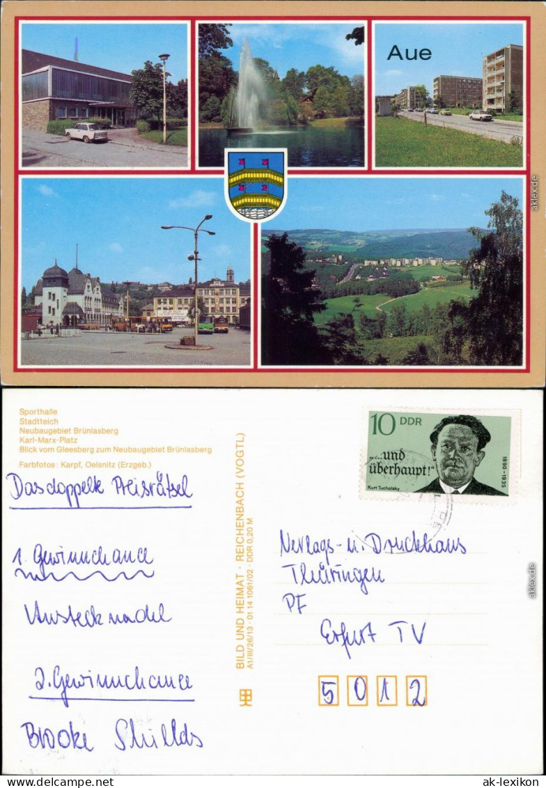 Aue/Erzgebirge Stadtteich, Sporthalle, Neubaugebiet Brünlasberg G1987 - Aue