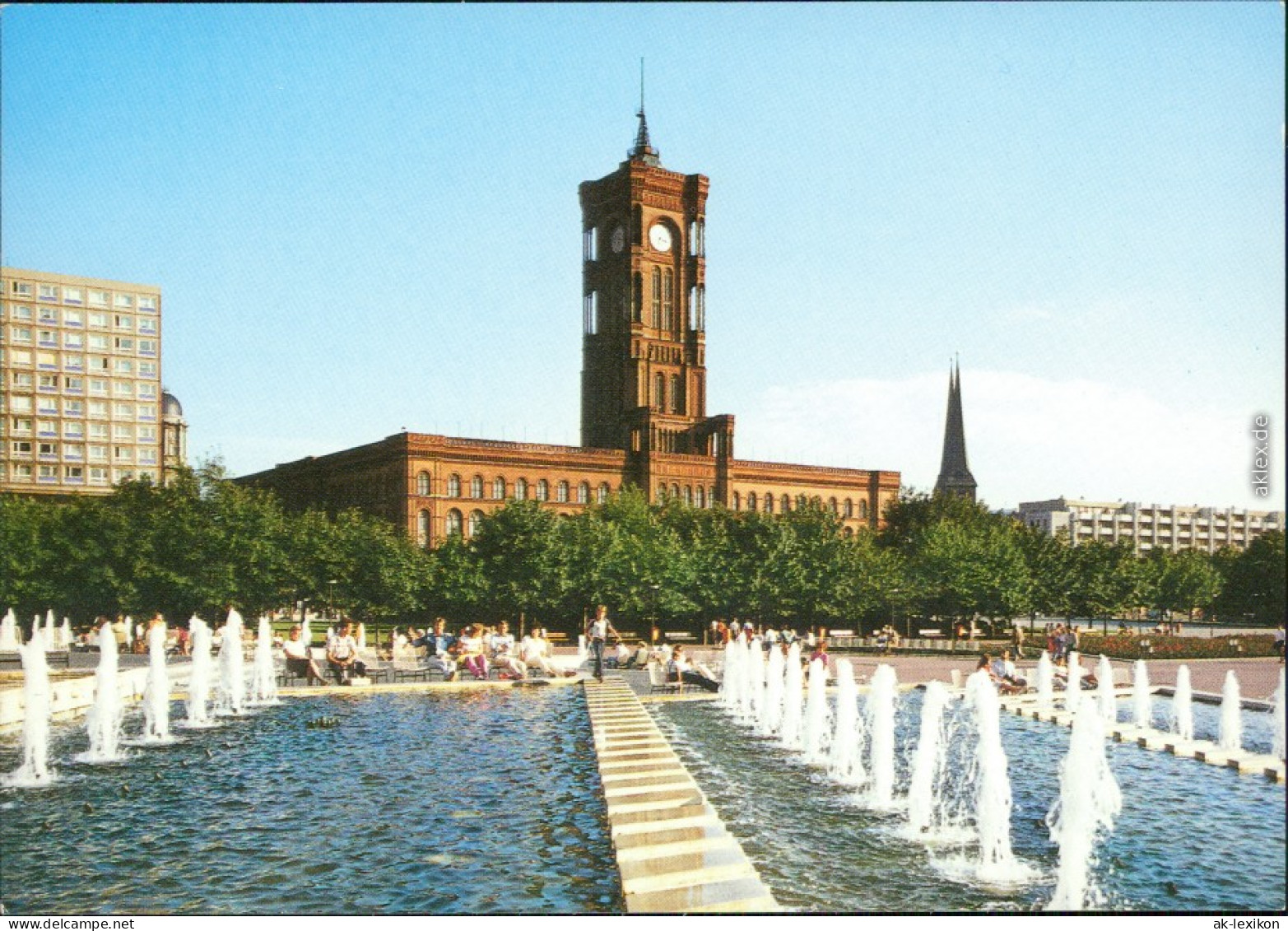 Ansichtskarte Ansichtskarte Mitte-Berlin Rotes Rathaus Und Wasserspiele 1989 - Mitte