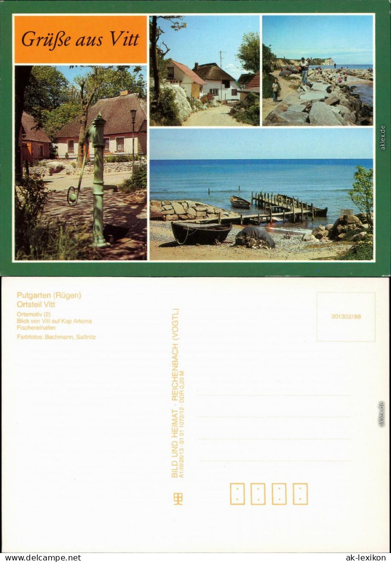 Vitt (Vitte - Arkona)-Putgarten Ortsmotiv,  Arkona, Fischereihafen 1988 - Autres & Non Classés