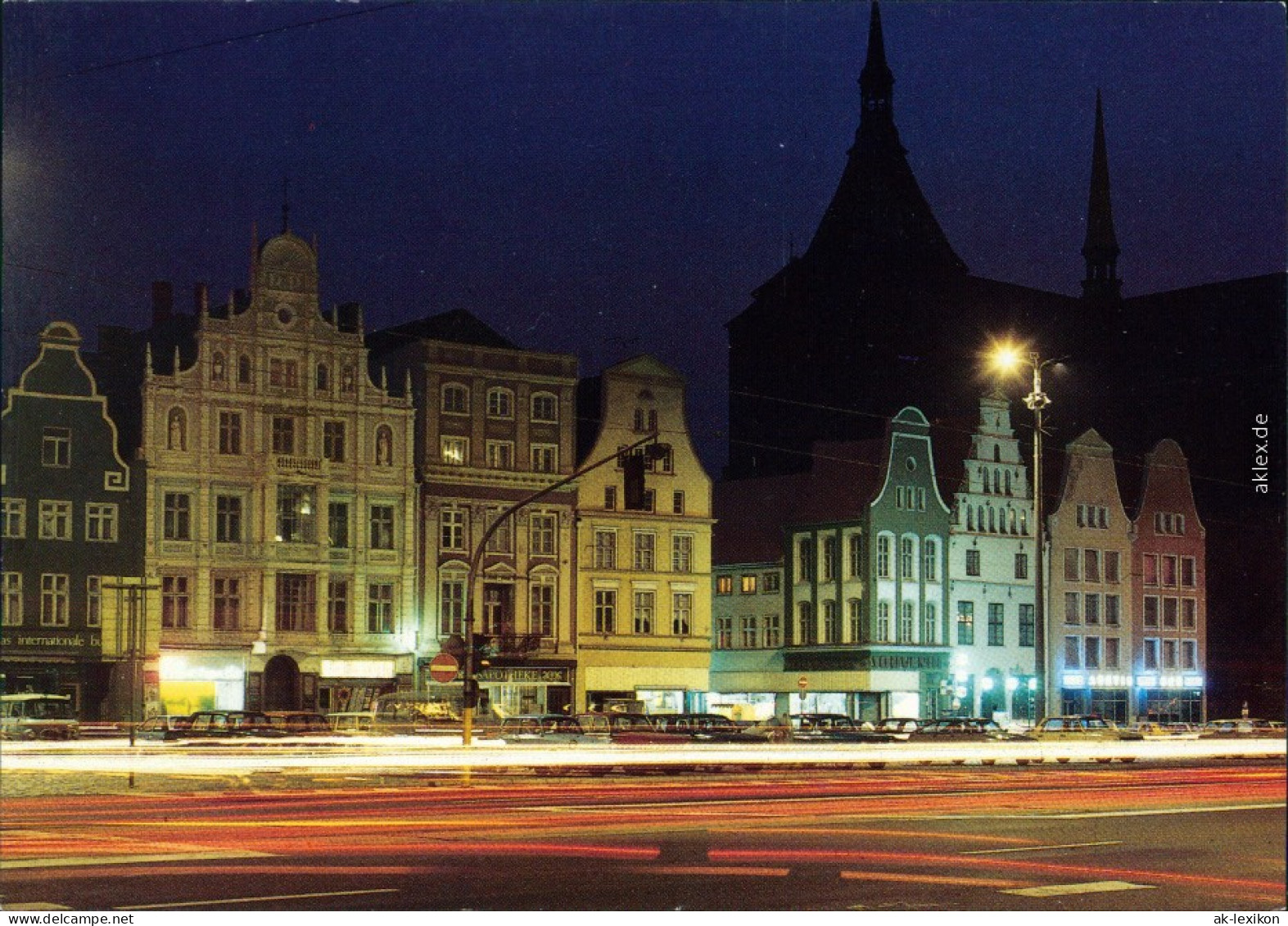 Rostock Neuer Markt - Marktplatz - Ernst-Thälmann-Platz Bei Nacht 1986 - Rostock