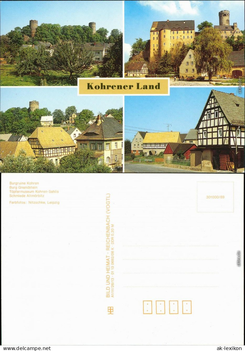 Altmörbitz Burgruine, Burg Gnandstein, Töpfermuseum, Schmiede 1989 - Kohren-Sahlis