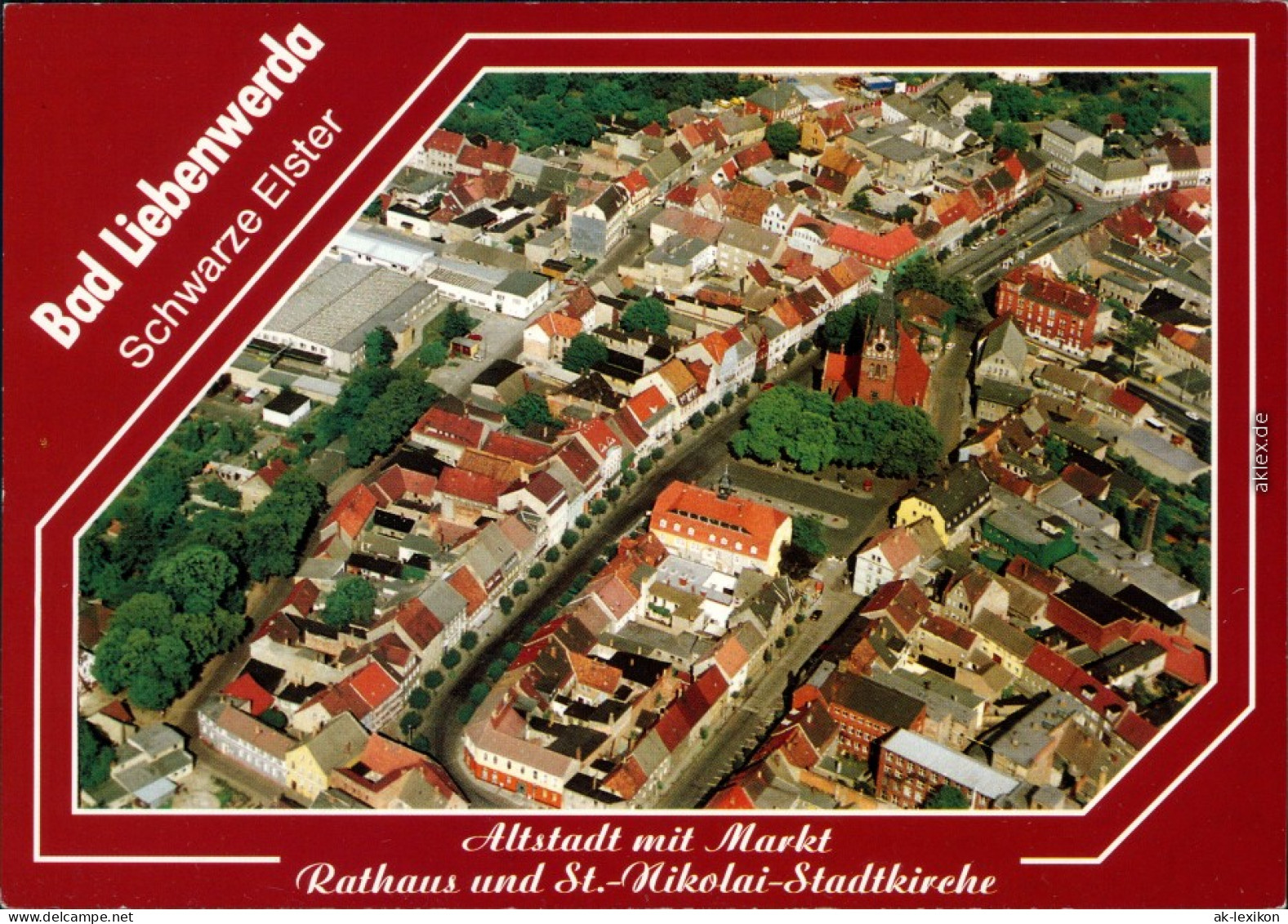 Bad Liebenwerda Luftbild: Altstadt Mit Rathaus, Nicolaikirche, Markt 1992 - Bad Liebenwerda