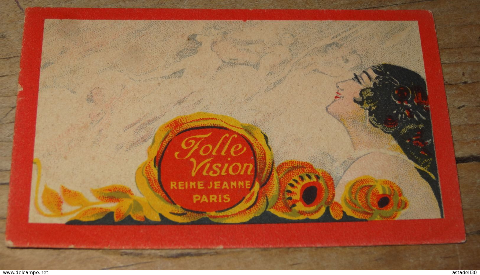 Carte FOLLE VISION, Reine Jeanne PARIS .............. E3-95 - Profumeria Antica (fino Al 1960)