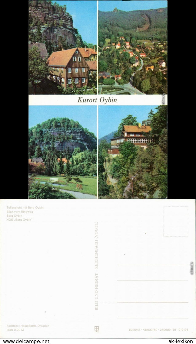 Ansichtskarte Oybin Teilansicht, Berg Oybin, Ringweg, HOG "Berg Oybin" 1980 - Oybin