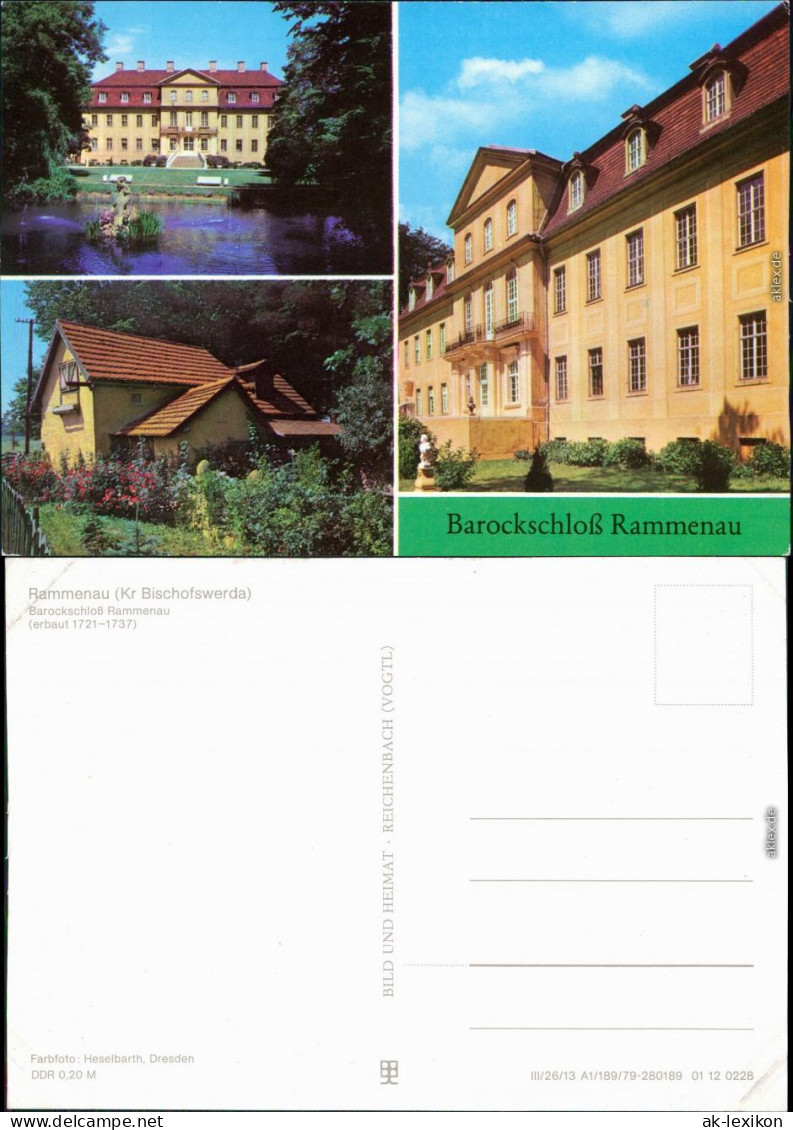 Rammenau-Bischofswerda Blick Auf Das Barockschloss Mit Teichanlage  1980 - Bischofswerda