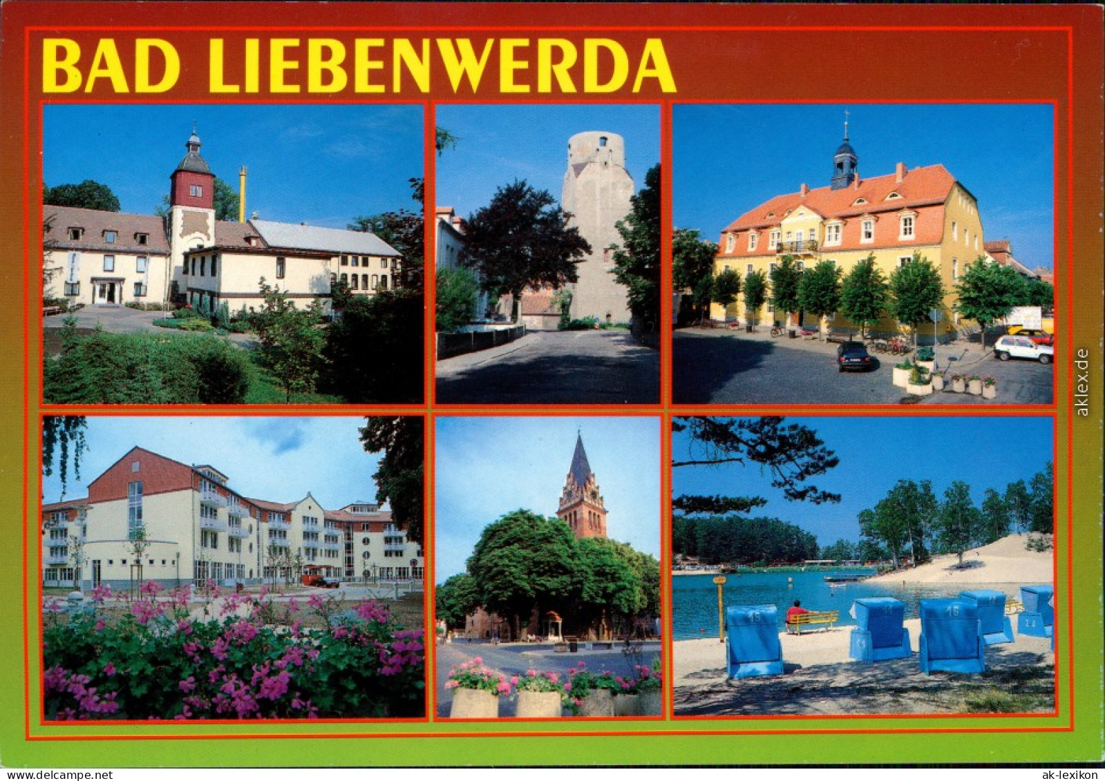 Bad Liebenwerda Lubwartturm, Rathaus, Waldbad, Eisenmoorbad,  Rheumaklinik 1995 - Bad Liebenwerda