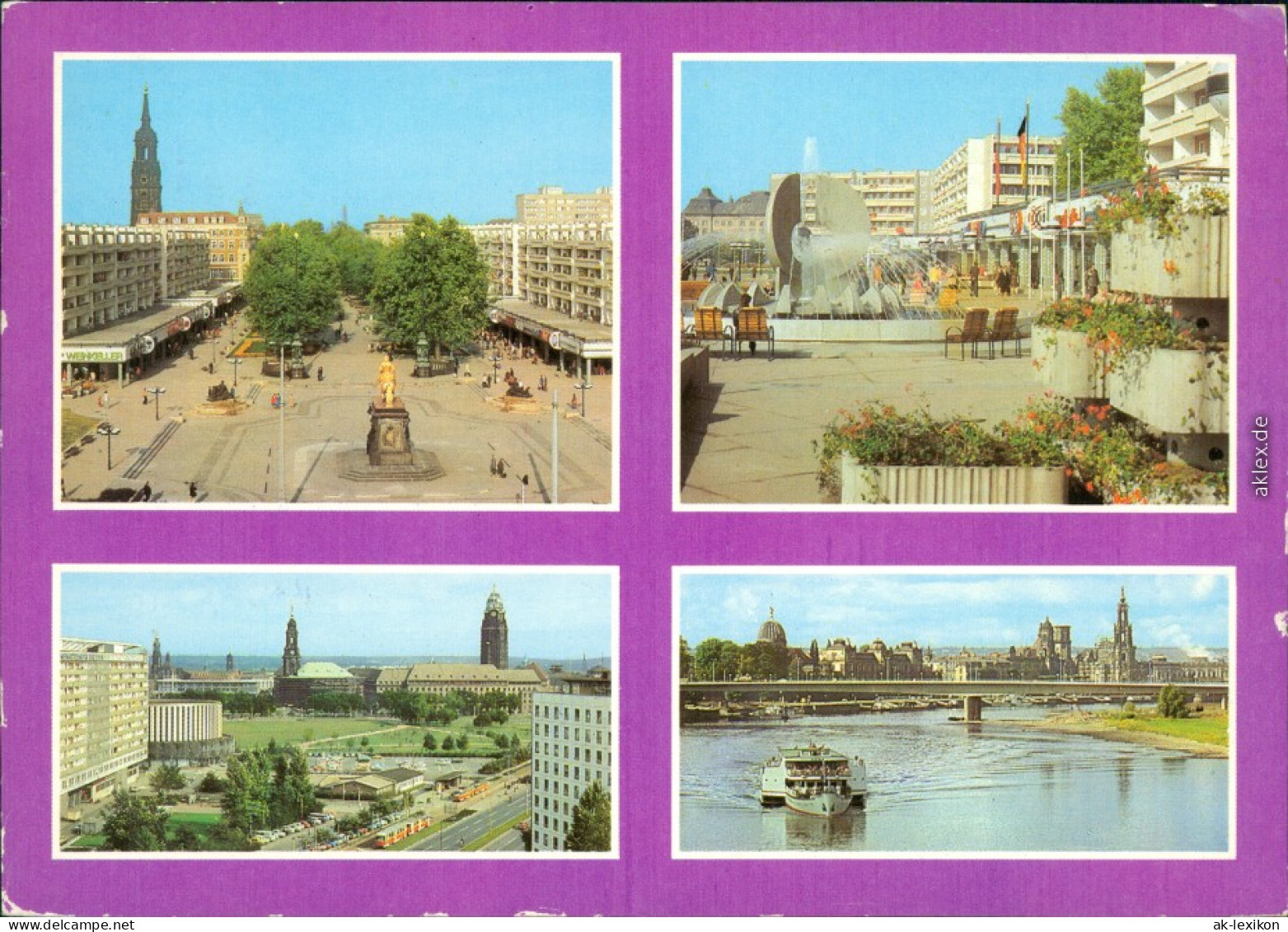 Dresden Straße Der Befreiung, Rathaus, Kreuzkirche, Brücke Der Einheit 1981 - Dresden