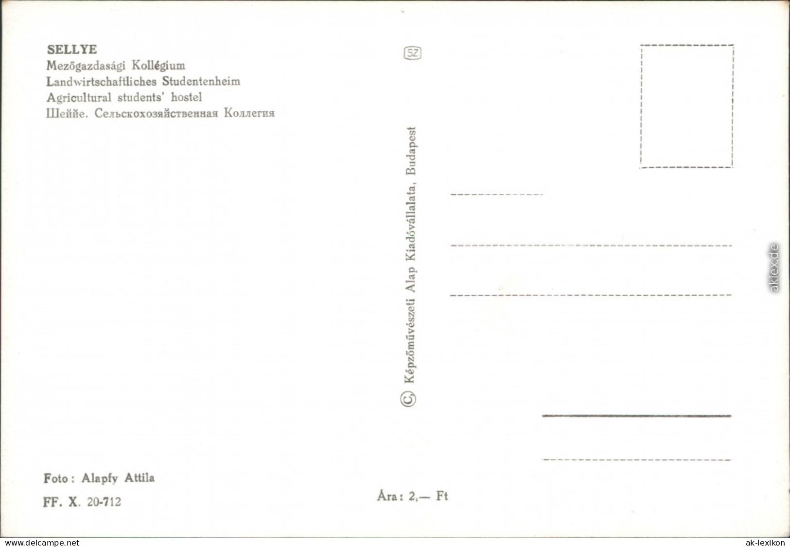 Ansichtskarte Sellye Landwirtschaftliches Studentenwohnheim 1976 - Ungheria