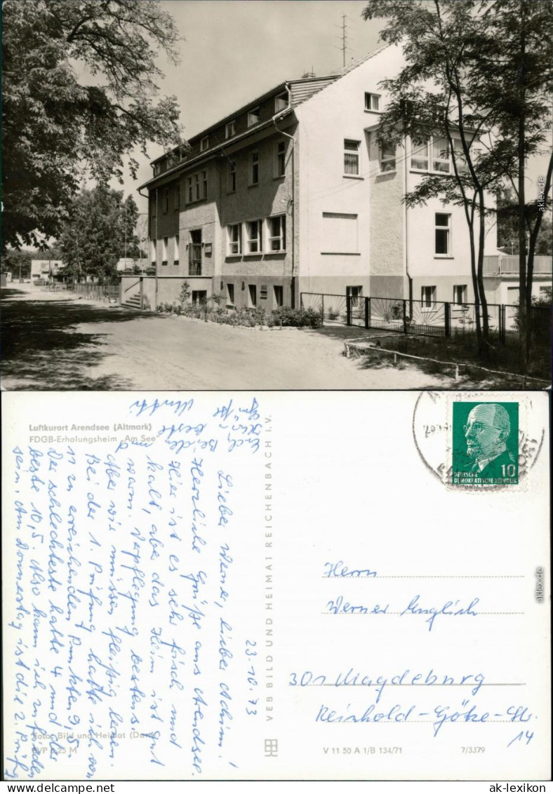 Ansichtskarte Arendsee (Altmark) FDGB-Erholungsheim "Am See" G1971 - Sonstige & Ohne Zuordnung