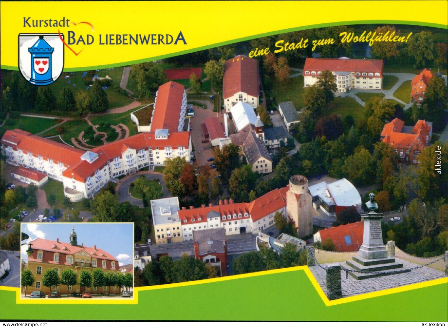 Bad Liebenwerda Rathaus, Luftbild - Rheumaklinik/Fontana-Klinik 2000 - Bad Liebenwerda