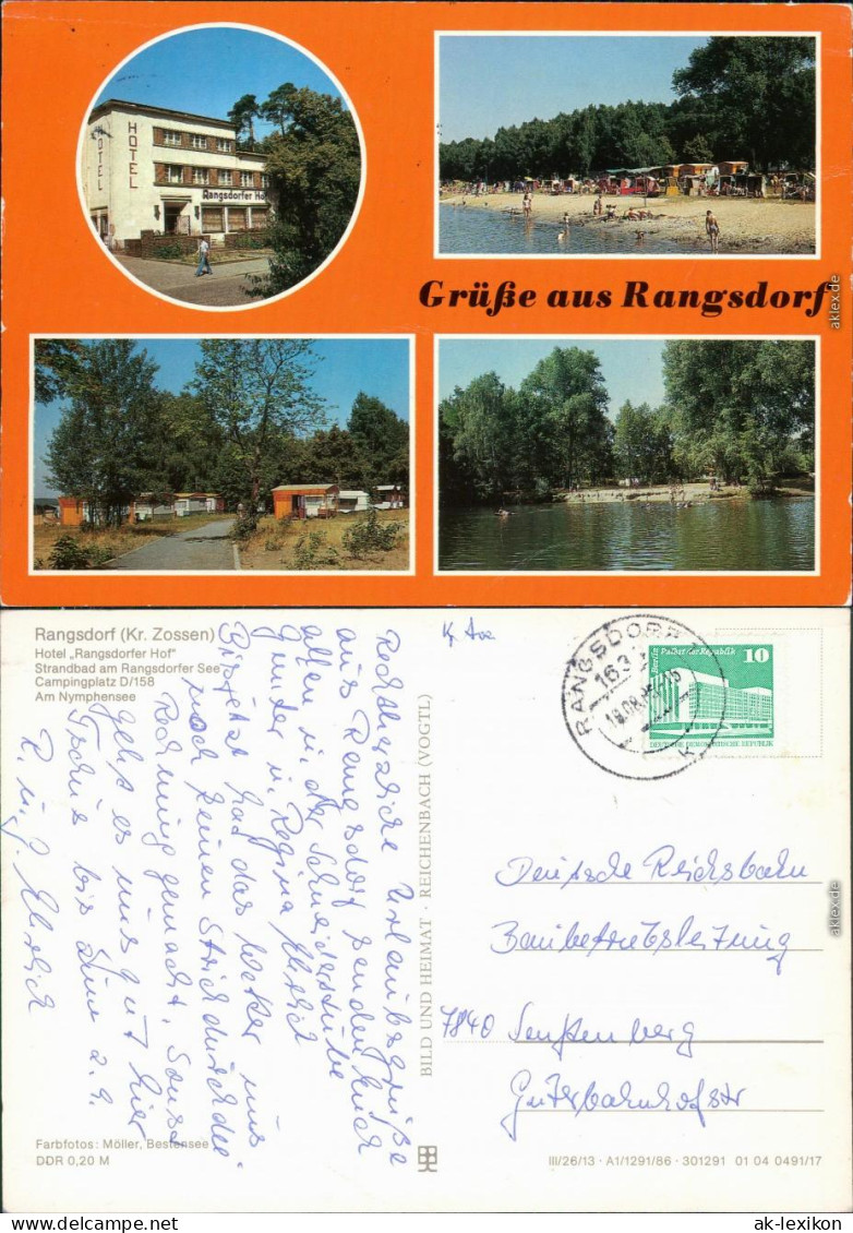 Rangsdorf Hotel Rangsdorfer Hof, Strandbad, Campingplatz, Nymphensee 1986 - Rangsdorf