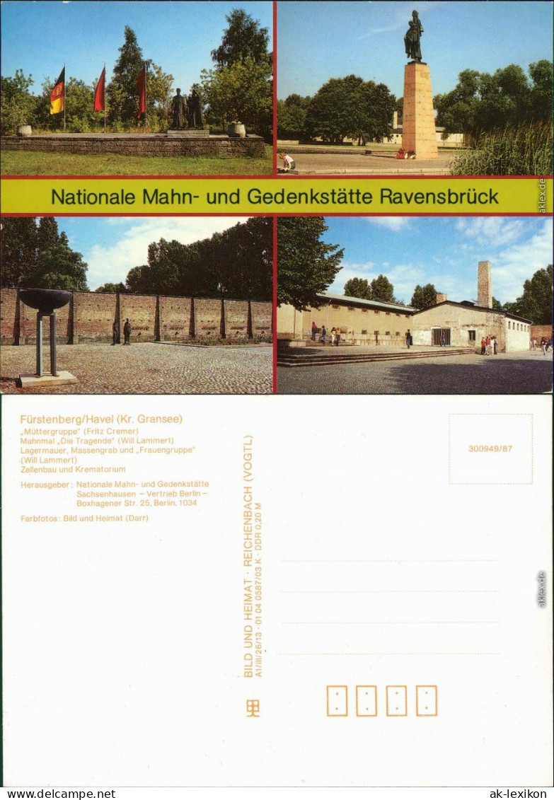 Fürstenberg/Havel Müttergruppe, Mahn- Und Gedenkstätte 4 Bild 1987 - Fuerstenberg