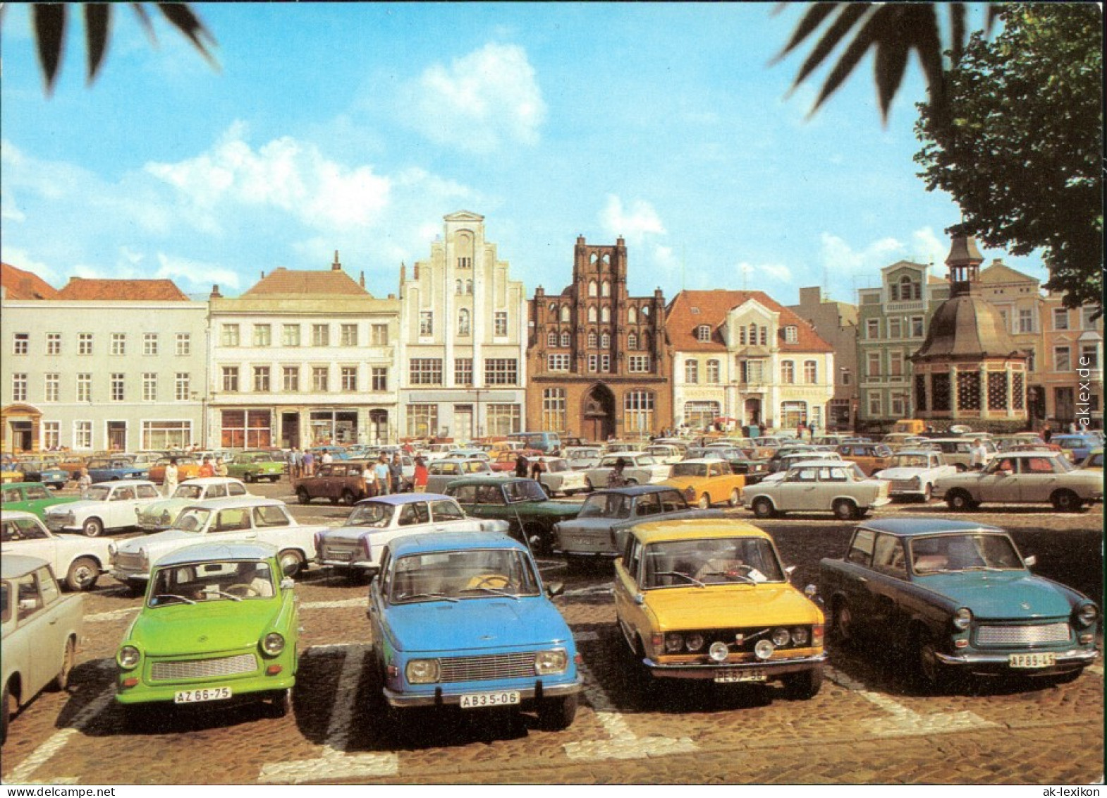 Ansichtskarte Wismar Marktplatz Mit Parkenden Trabant's Und Wartburg's 1981 - Wismar