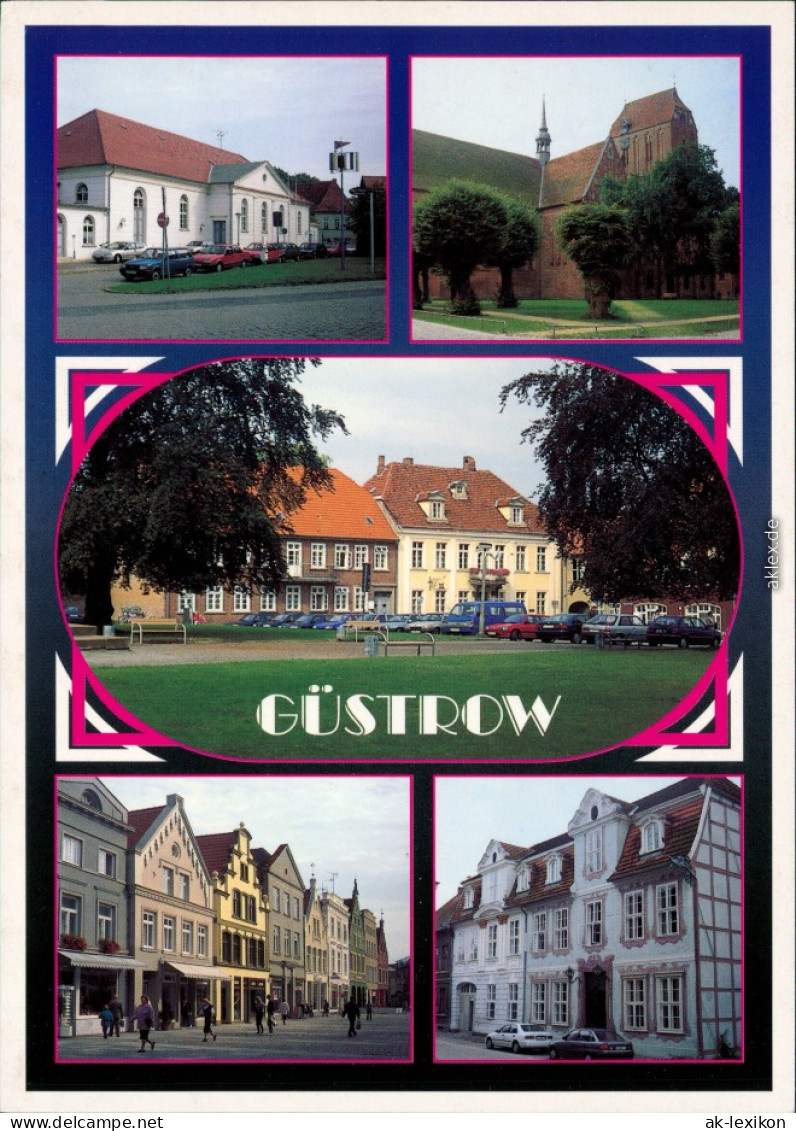 Ansichtskarte Güstrow Ortsmotive, Kirche, Fußgängerzone 1995 - Guestrow