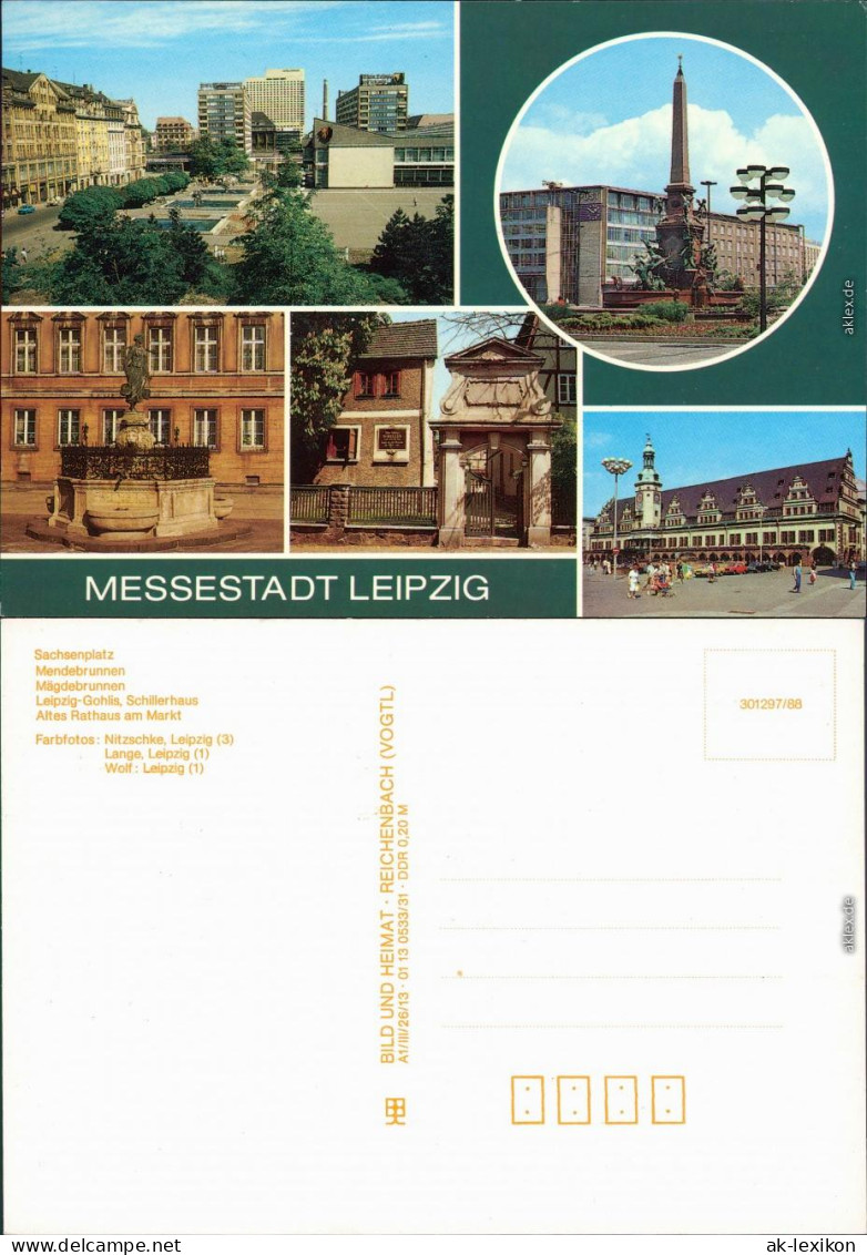 Leipzig Sachsenplatz, Mägde- Und Mendebrunnen, Schillerhaus, Altes   Markt 1988 - Leipzig